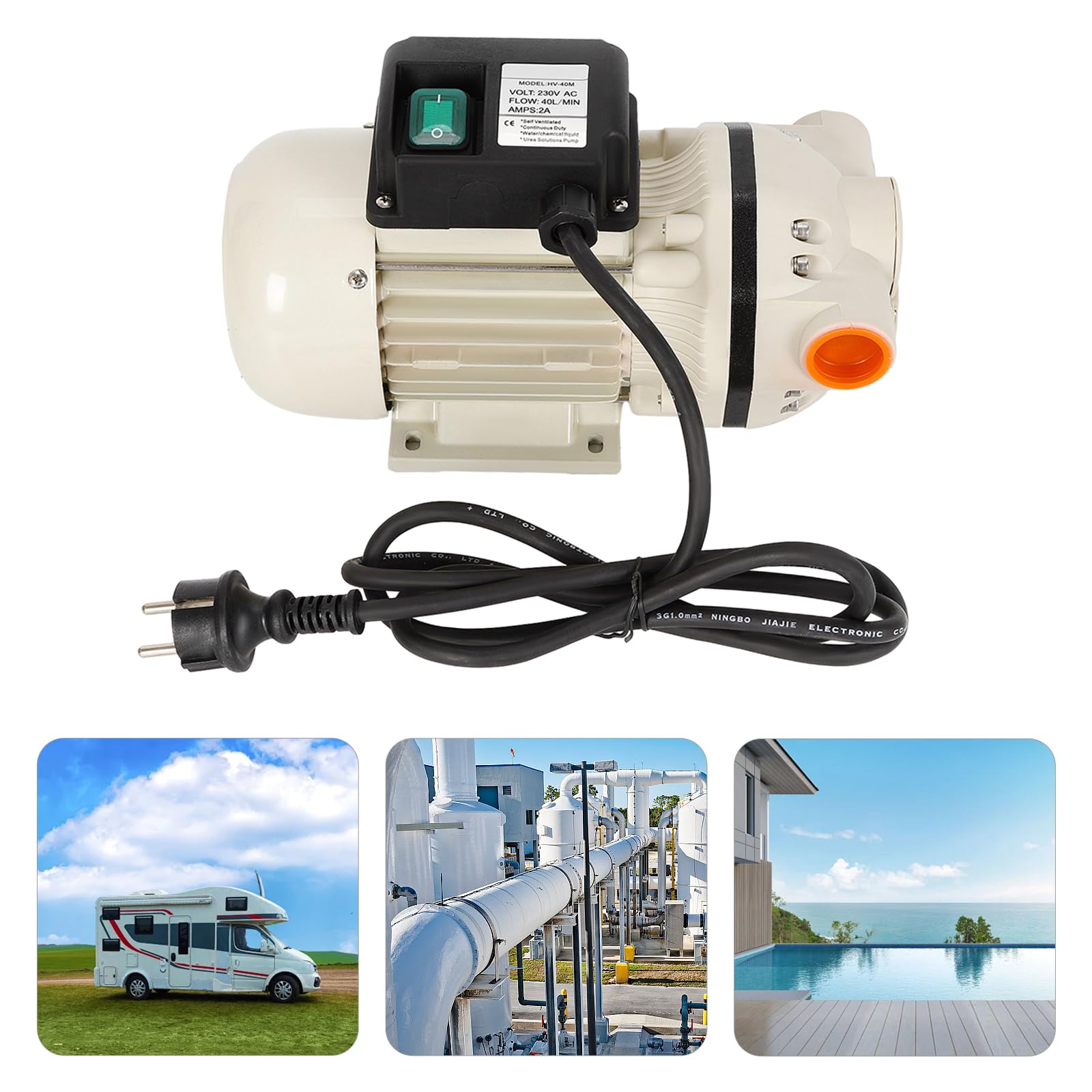 Bomba de agua de 34L/min, bomba de membrana, bomba para estanque, bomba para fuentes, bomba de agua, estable para bombas industriales, presurización del agua de la red doméstica, lavado de coches