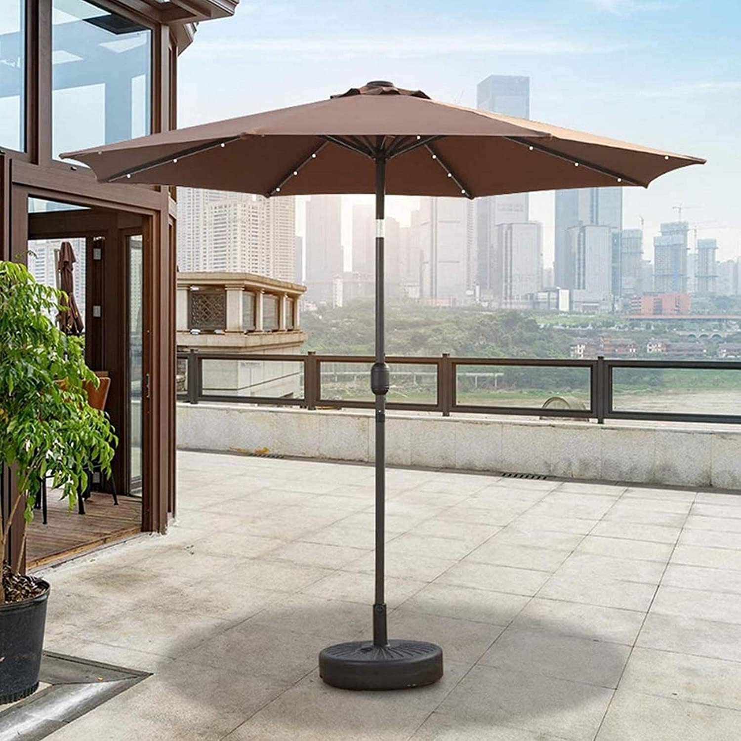 Amazon.co.jp ガーデンアンブレラクランクガーデンスイミングプールオーニングオーニングガーデンアンブレラ 2.7Mパティオ傘