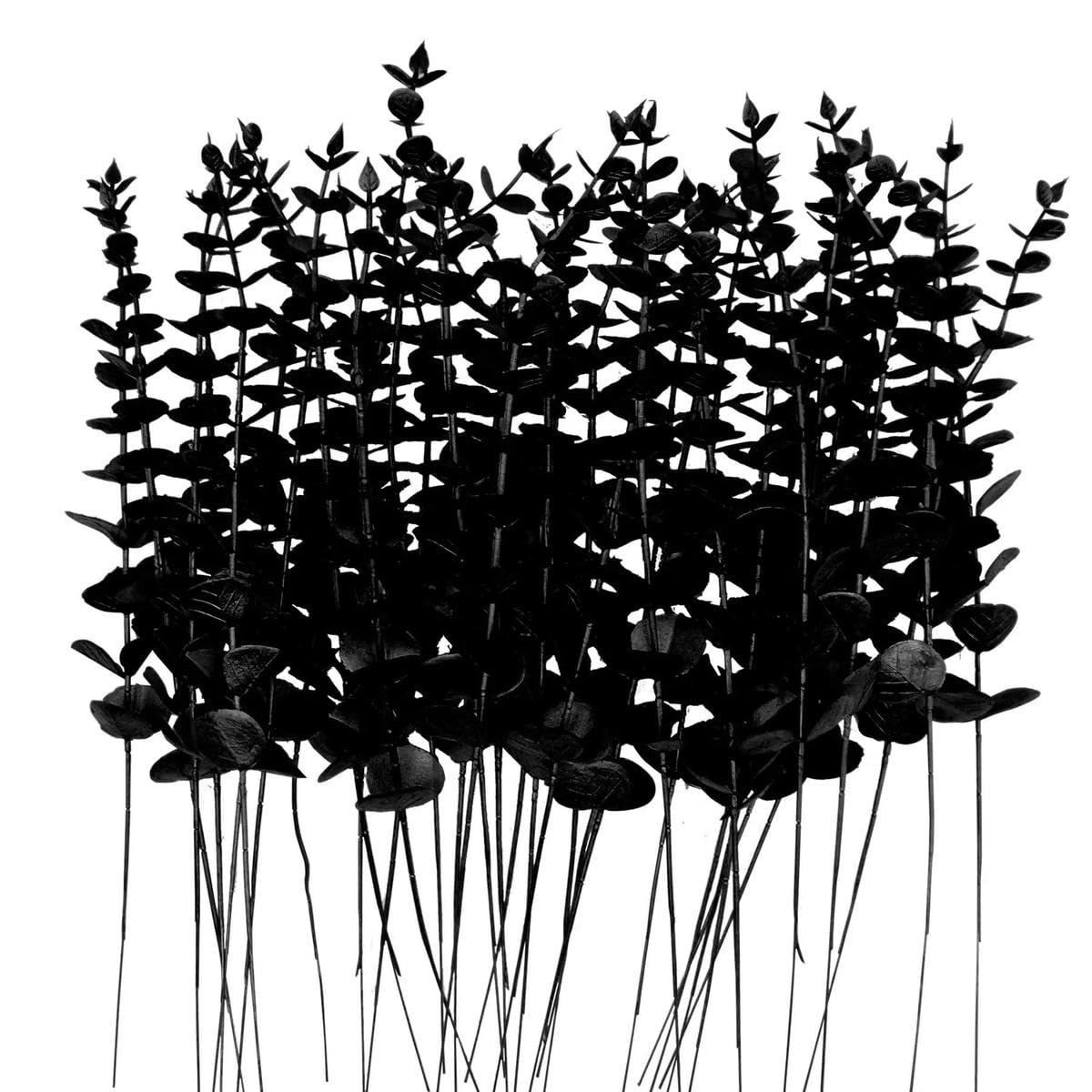 CVJdfhRE fake flowers， 10/20PCS Artificial Eucalyptus Stems Gold Leaves Fake Flowers for Floral Arrangement Wedding Bouquets Thanksging Xmas Decoration(Black,20pcs)