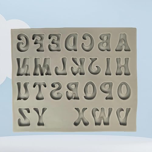 Miniatura 3 de Molde de silicona de letras, molde de silicona para fondant de chocolate, arcilla polimérica, caramelo, gomosa, decoración de pasteles