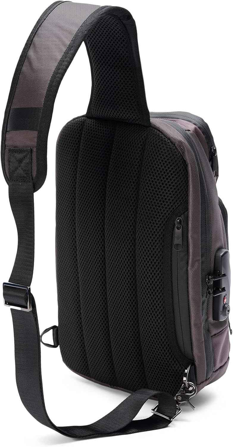 Equinox Sling Backpack Anti Theft Combination Lock Chest Shoulder Bag Waterproof Crossbody Casual Daypack (Graphite) - Image 6