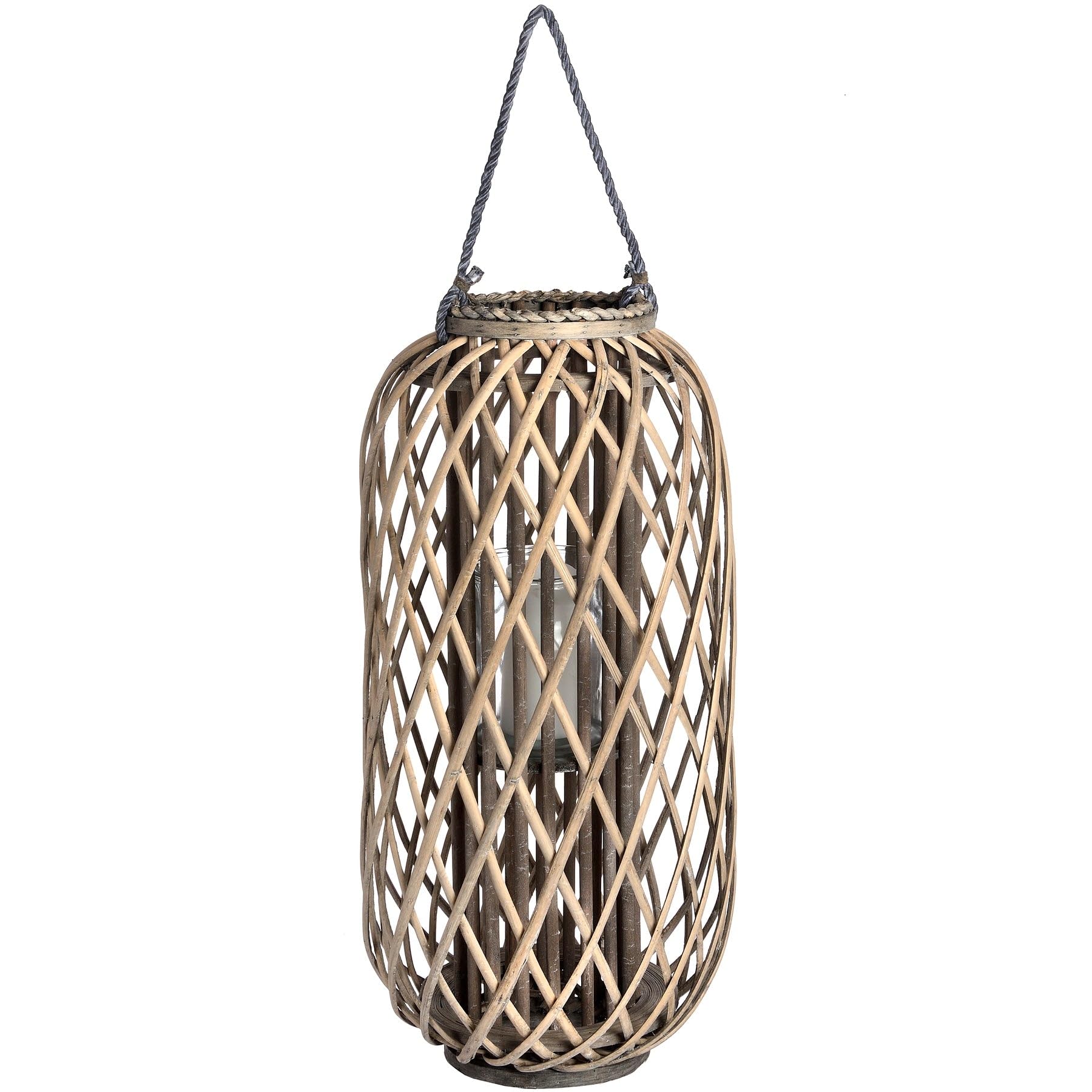 Hill 1975 Mixed Large Standing Wicker Lantern