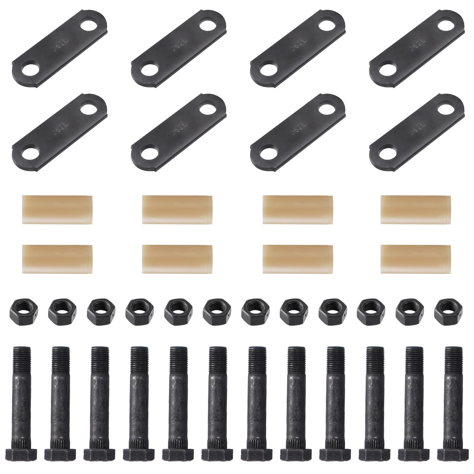 2 Packs Tandem Axle Trailer Shackles Kit: Trailer Shackles with Trailer Shackle Bolts, 2-5/8" Trailer Shackle Straps (262), Used On Dual-Axle Systems And All Triple-Axle Systems