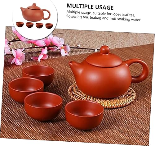 Miniatura 3 de 1 juego de tetera de arcilla morada, silbato de té Pu'er de viaje