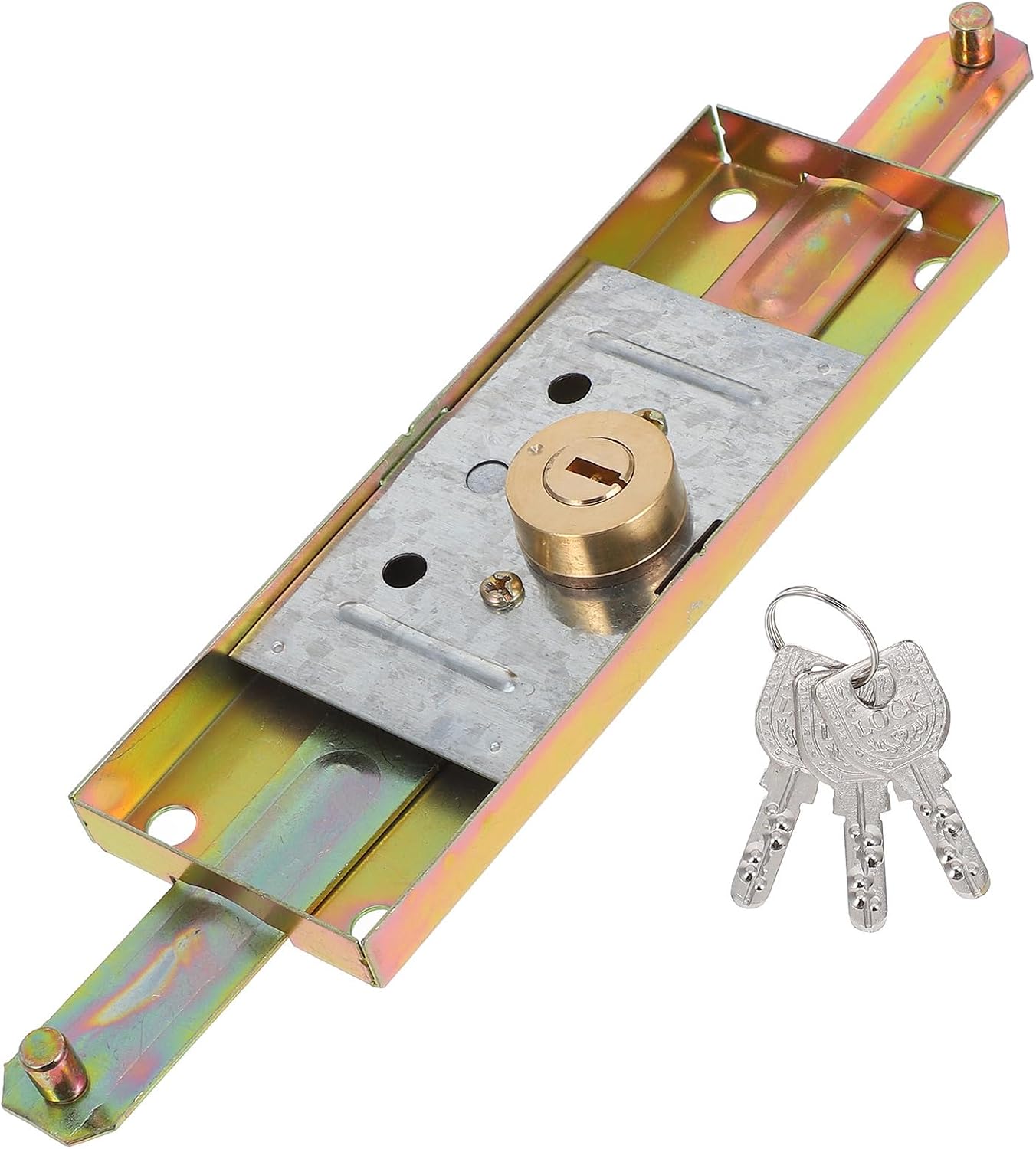 Heavy Duty Garage Door Lock with Flip Latch, Steel and Zinc Alloy Construction, Featuring Convenient Operation and Antitheft Technology, for Commercial Shops Security