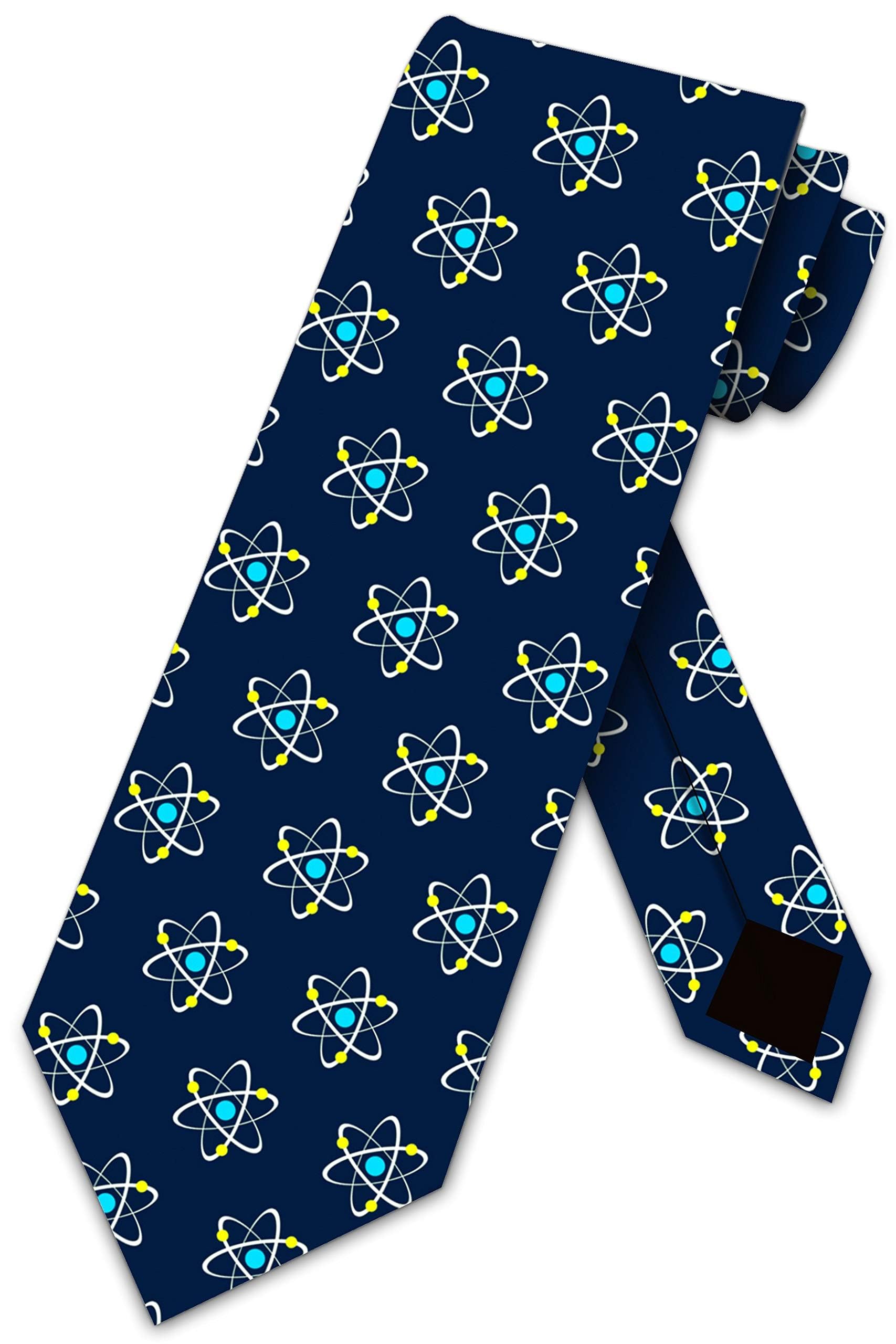 Three Rooker Men's Navy Atomic Nucleus Neckties Science Ties Science Physics Chemistry Biology Tie, One Size
