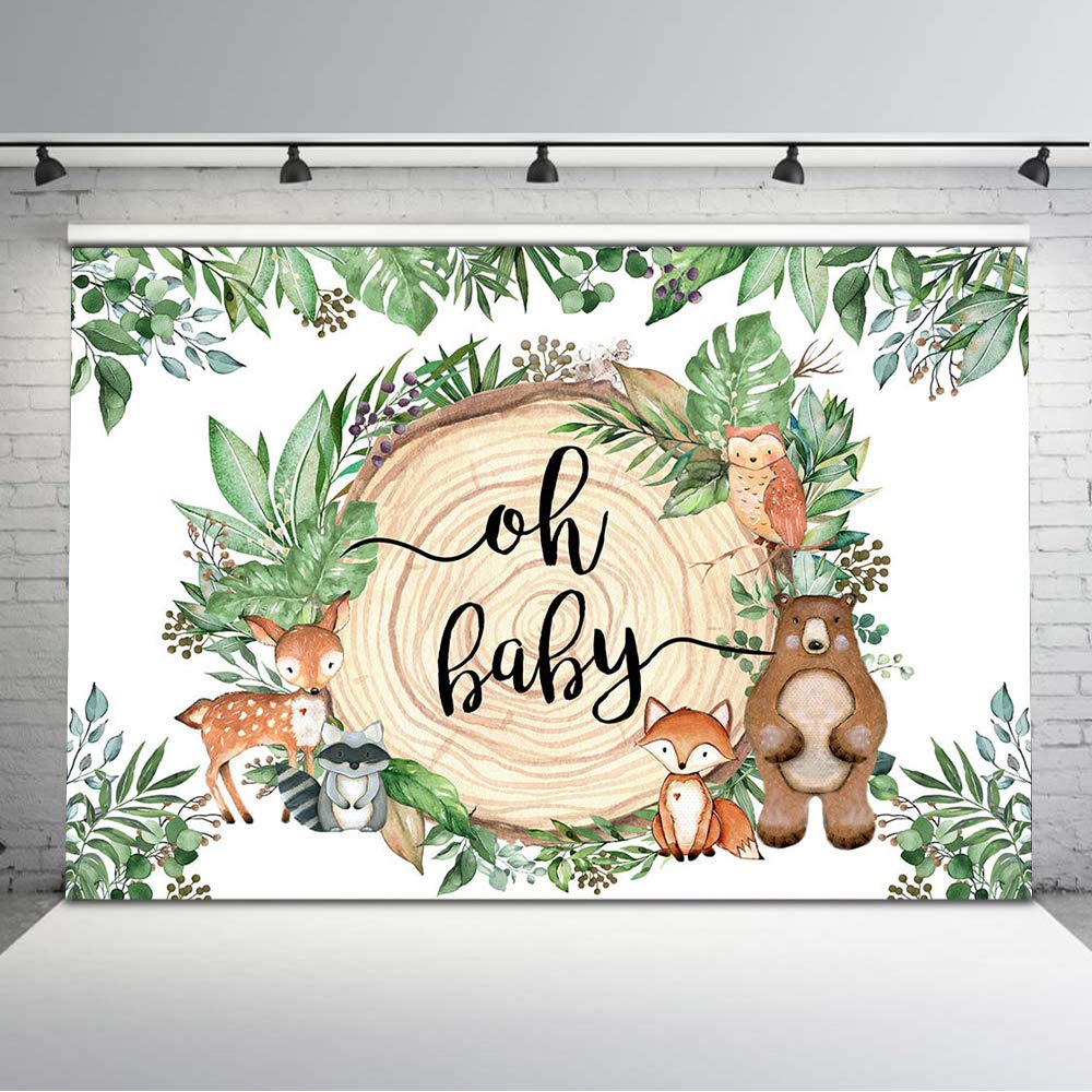 Buy Avezano 8x6ft Woodland Animals Baby Shower Backdrop Oh Baby Boy