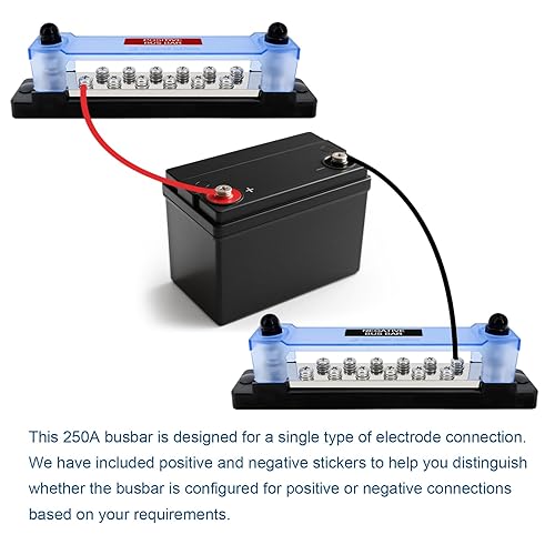 Miniatura 10 de LENKRAD Barra de bus de bloque de distribución de energía de doble fila de 150 A con terminales de anillo, bloque de terminales marinos de acero