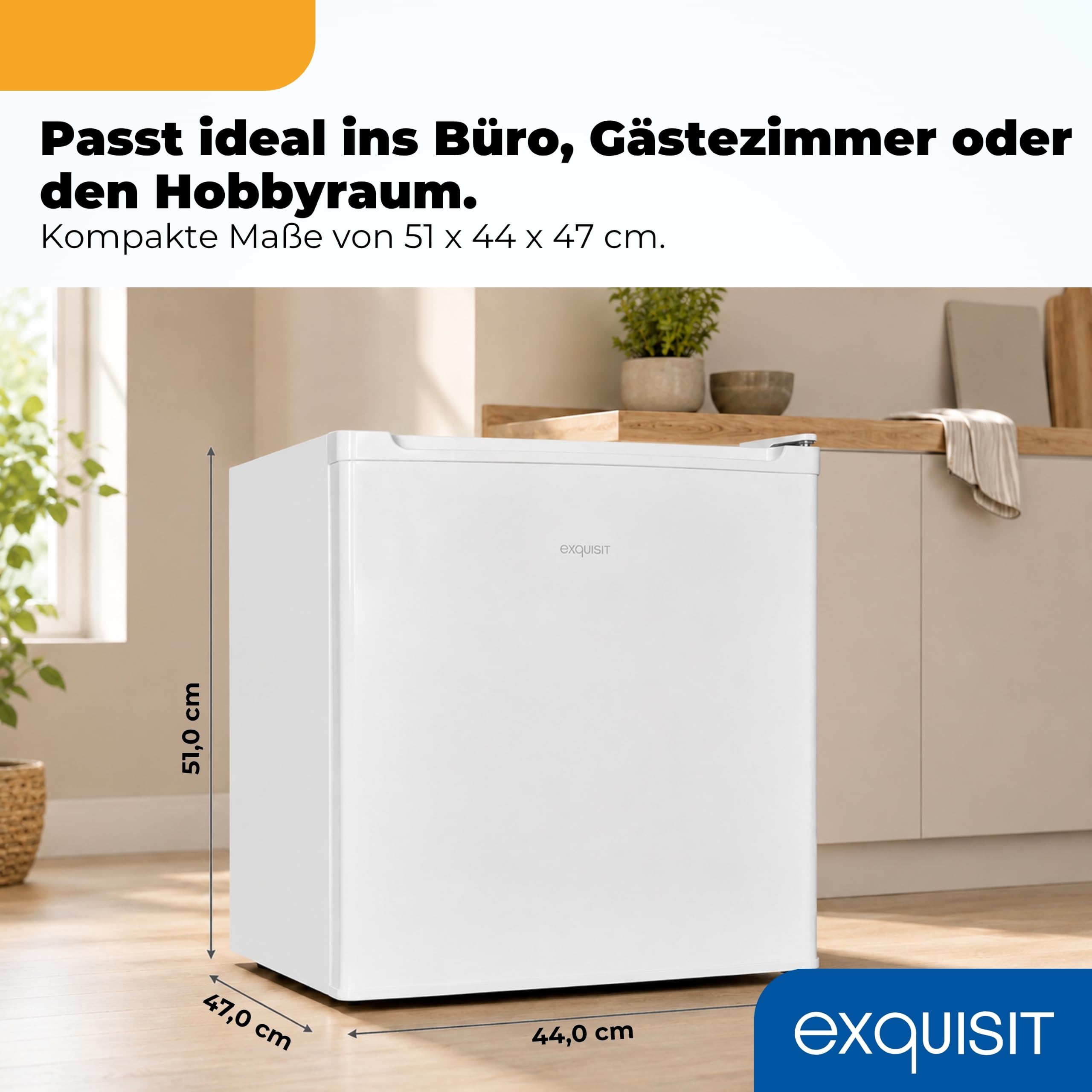 Exquisit Mini Kühlschrank 40 l Energieeffizienzklasse E 39 dB KB505-V-040E weiss