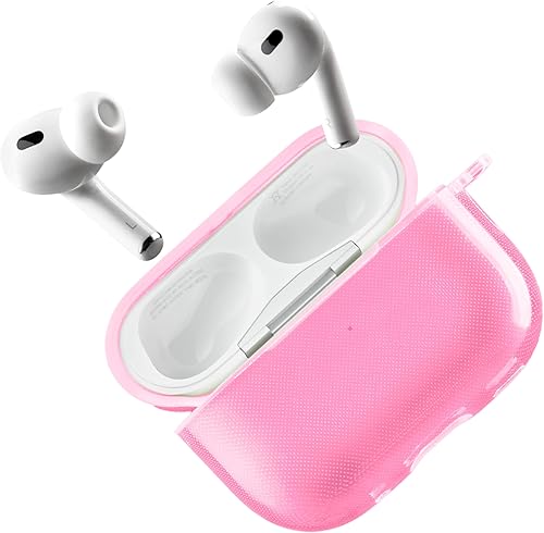 SteepLab Funda con resaltador de neón para AirPods Pro (2 generación, 2022) - La funda Grippy Jelly (melocotón rosa sutil)
