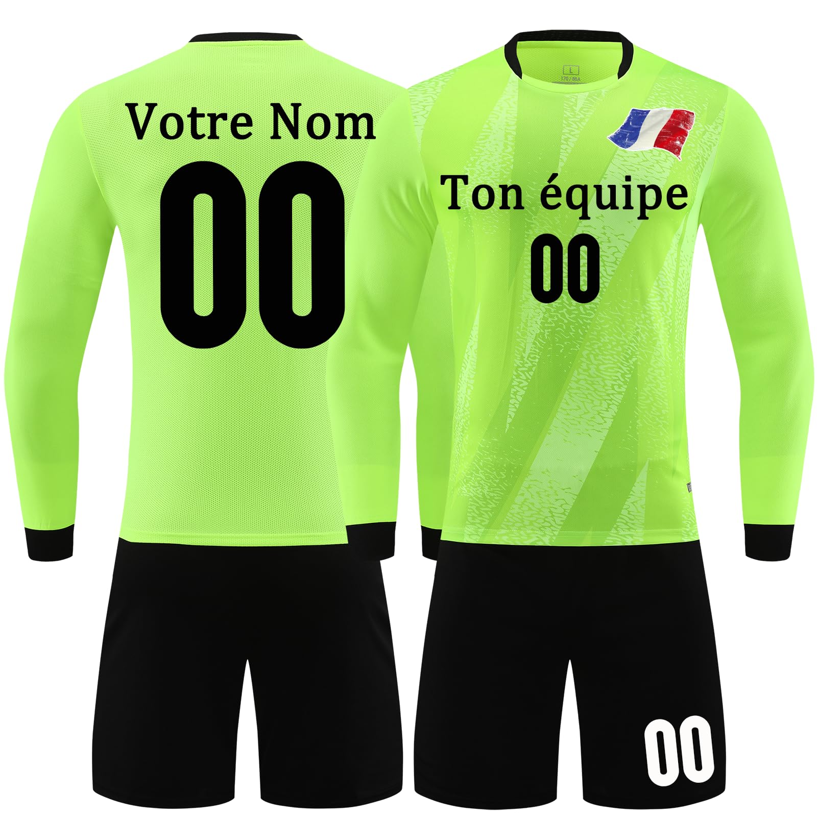 Maillot Gardien de But Enfant Adultes avec Nom Numéro Équipe Maillots de Gardien de Football Garçon Hommes Personnalisés Domicile/Extérieur Tenue Gardien