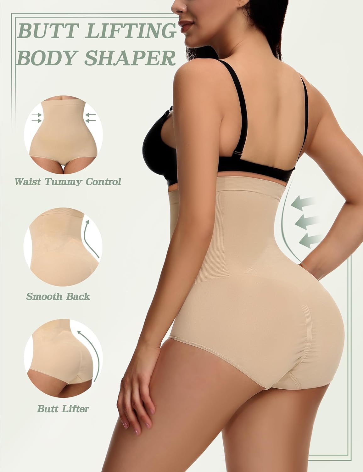 Niceuare Tummy Control Shapewear for Women Seamless High Waisted Slimming Body Shaper Panties Shapewear Shorts Under Dress - Image 3