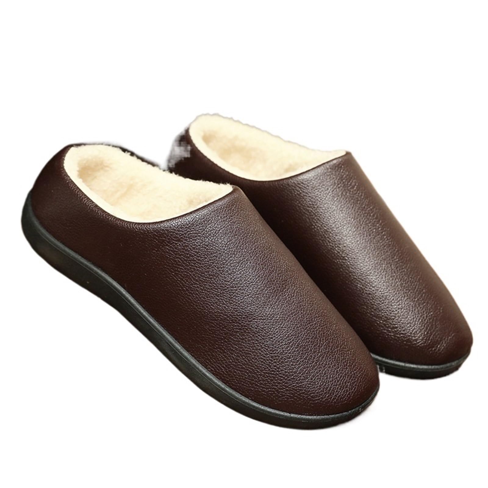 Pantofole da uomo in cotone Pantofole invernali in pelle da uomo in cotone camera letto casa for la calde interno in velluto spesso e impermeabile