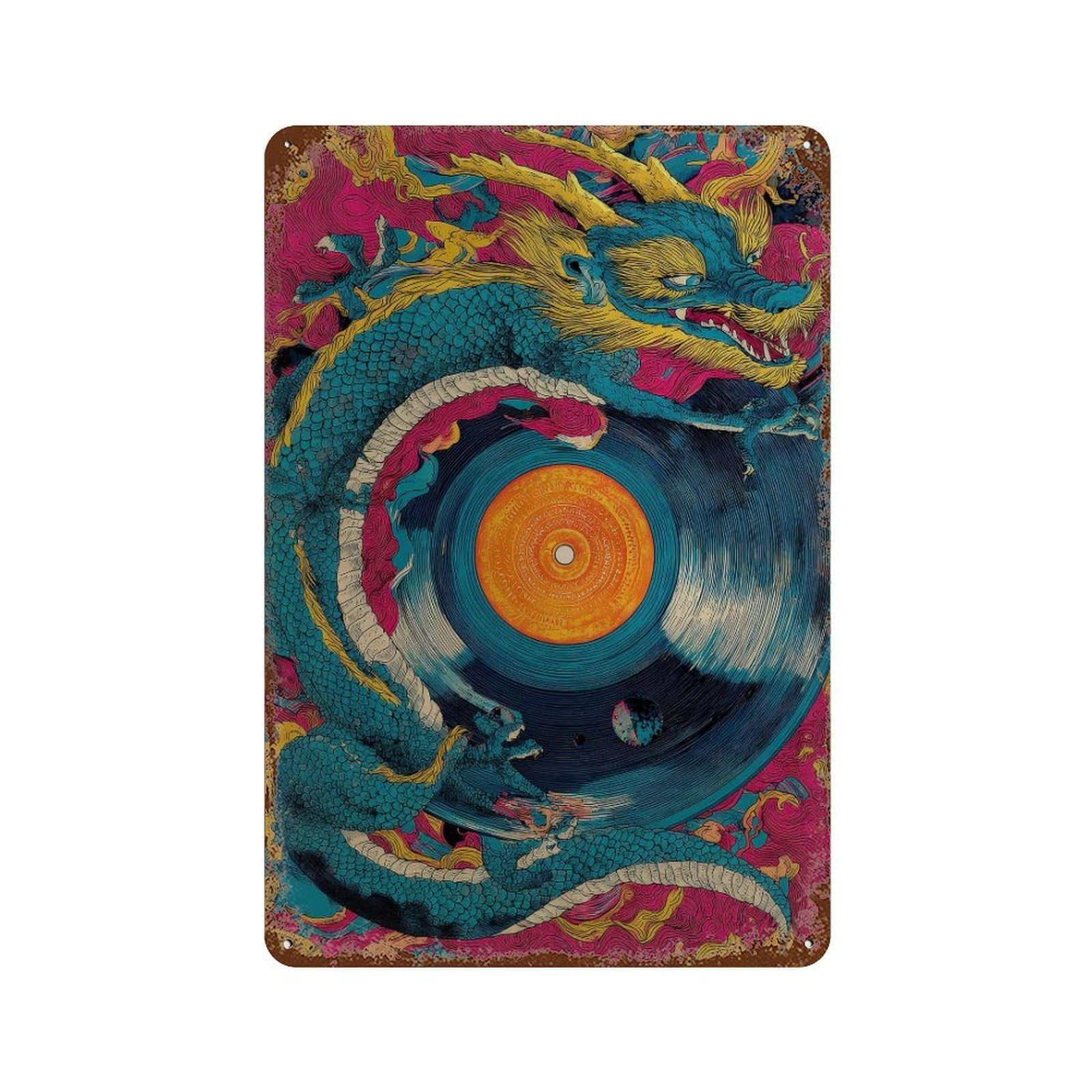 xiaoxiaoshen Dragon. Psychedelic Pop Wall Decor Art Metal Tin Poster Modern Home Decor Art Home Bar Shop Decorations Vintage Sign 30x20cm