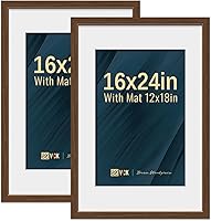 Vista 109 de VCK Paquete de 2 portarretratos de 8 x 10 pulgadas, roble natural, madera de alta gama con vidrio templado, para fotos de 5 x 7 pulgadas