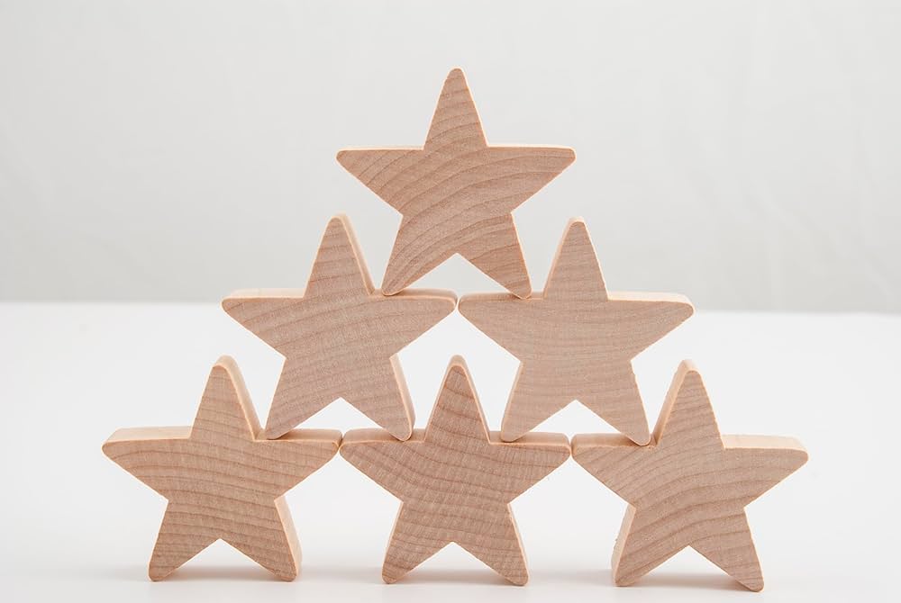 Estrellas Madera Manualidades 100 Estrellas De Madera Sin Pintar - 2.5cm Para Manualidades Estrella De Madera Amazon