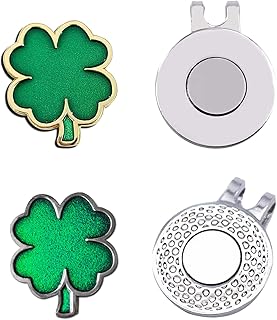 2 Pcs Clover Golf Ball Marker with Golf Hat Clip for Women (Green)