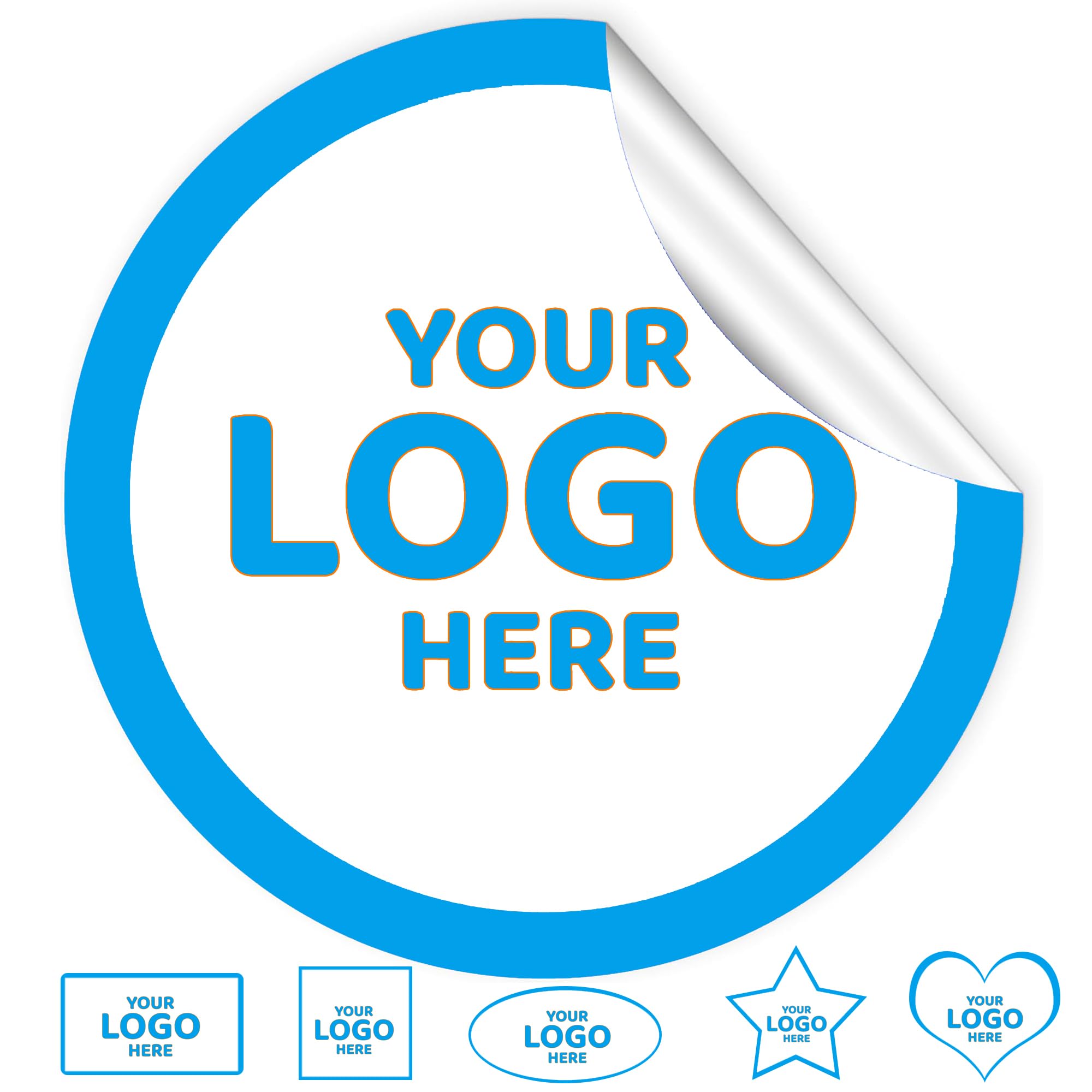 105 Personalised Logo Stickers for Business Logo, Brand, Image, Photo or Text,Waterproof Vinyl-Contour Cut-Custom Labels Stickers for Party Bags | Business Labels(37mm)