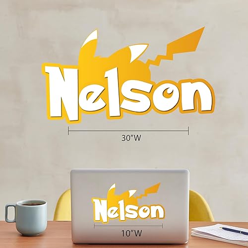 Miniatura 6 de PN-PK.05 - Calcomanía de pared de Poke-Ball, nombre personalizado, arte de pared icónico de Poke-Ball, unisex, decoración de pared para niños y