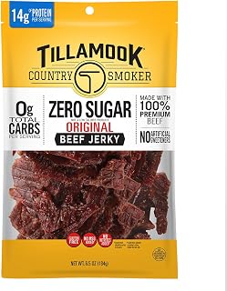 Tillamook Country Smoker Zero Sugar Keto Beef Jerky Original 6.5oz - 14g Protein, Hardwood Smoked, No Carbs