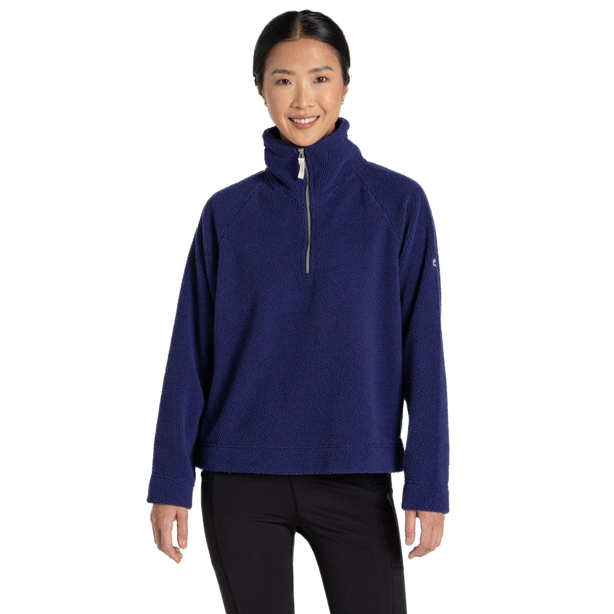 Craghoppers Women's Indigo Blue Raya Half Zip Fleece Top - 20 Uk