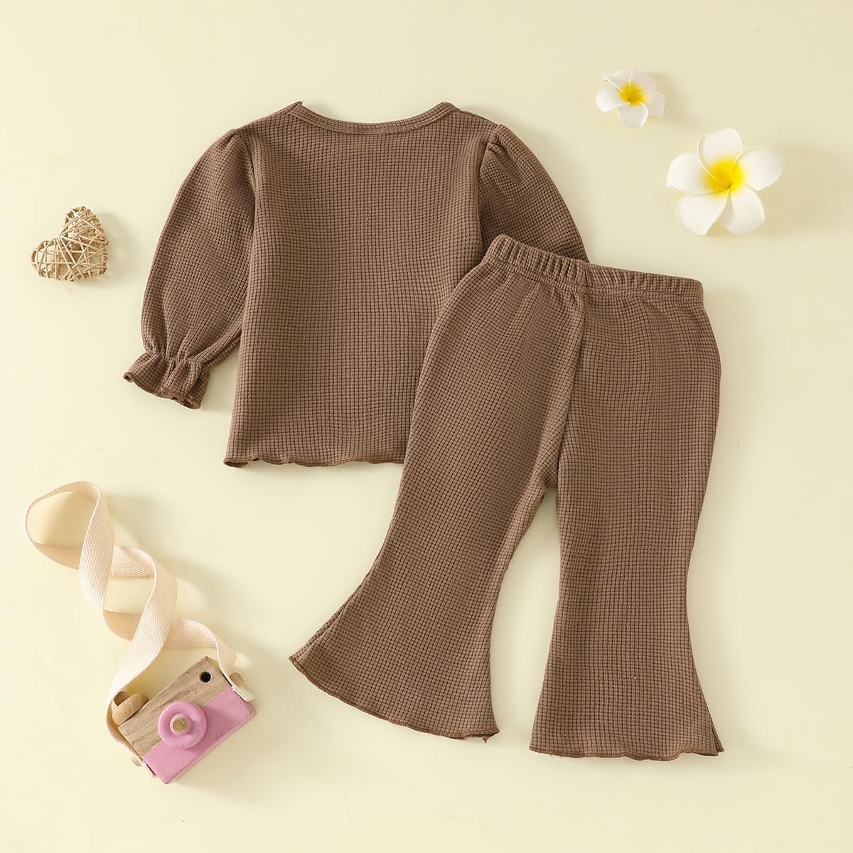 Toddler Girl 2-piece Clothes Set Infant Girl Cotton Long Sleeve Shirt and Pant Fall Winter Outfit for Baby Girl - Image 3