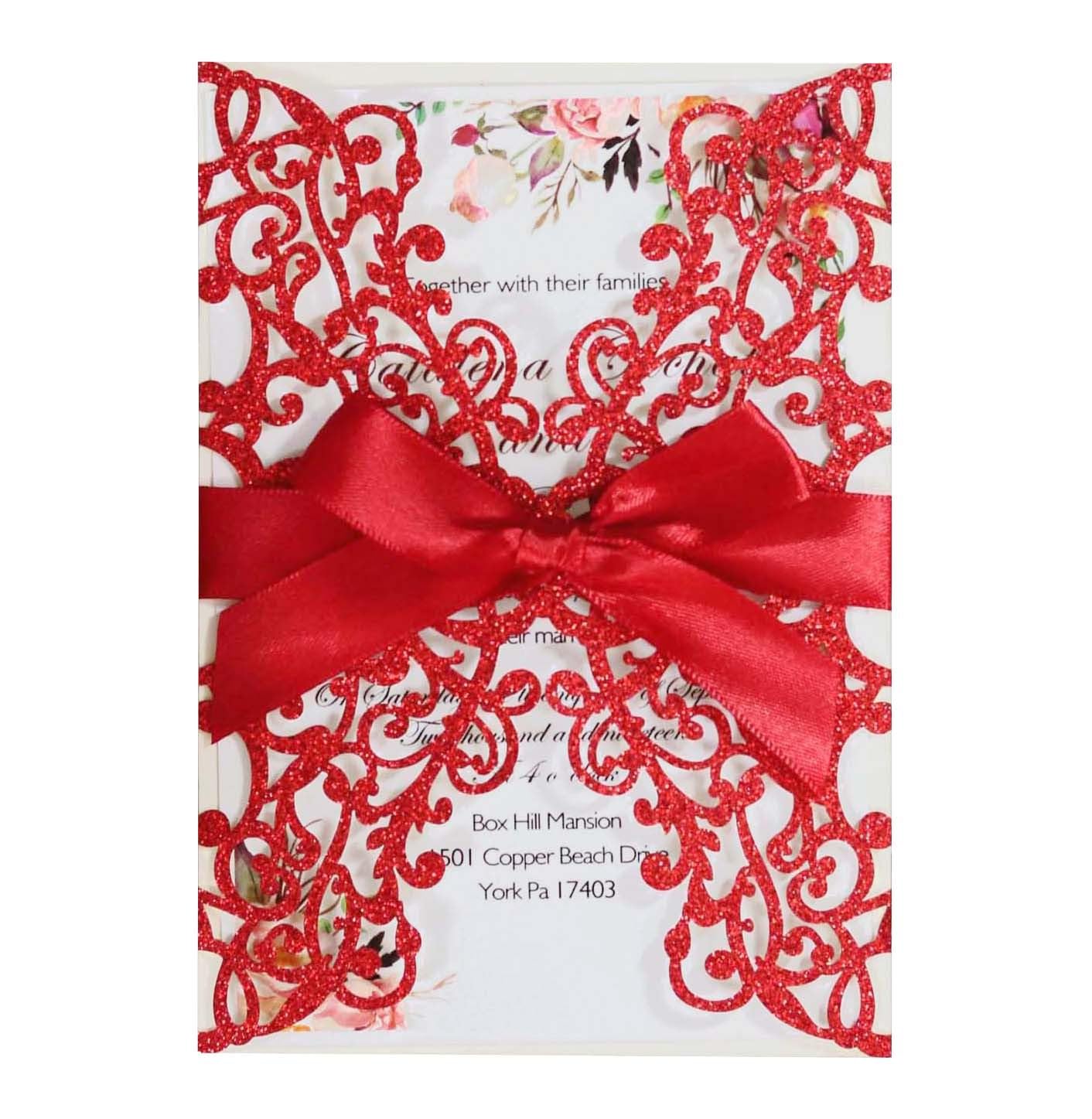 Hochzeitskarte Einladungsschreiben „Happy Event“ in Gold, Frühlingszwiebelpapier, Pulver, Hochzeitseinladungsschreiben, Grußkarte, Laser-Hohl-Einladungsschreiben Hochzeitskarten(Noir)