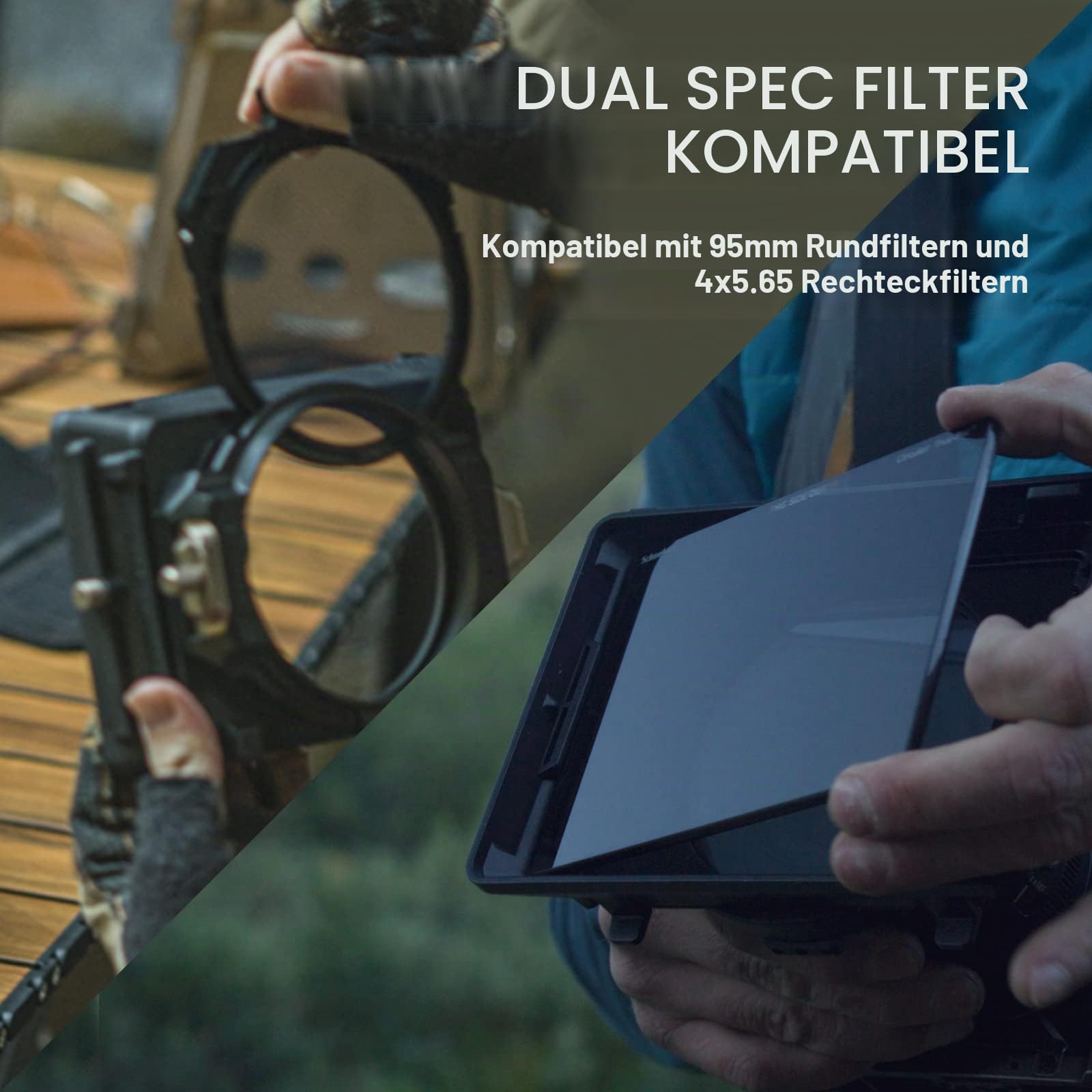 Tilta Mattbox Mirage Matte Box für DSLR und Spiegellose Kameras, mit 95mm Filterrahmen 4 Objektivadapterring (67mm/72mm/77mm/82mm) MB-T16 | Für DSLR Systemkameras, Inkl. 67/72/77/82mm Objektivadapterring, Zirkular Filterhalter
