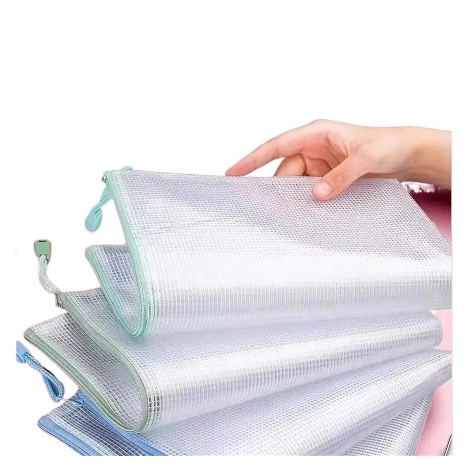 Lot de 24 pochettes en plastique transparent avec fermeture éclair pour documents, fournitures de bureau pour le rangement de documents de bureau