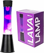 fisura. - Purple Lava Lamp, Black Base, Purple Liquid and White Lava, Relaxing Effect Ambiance Lamp, With Spare Bulb, 11cm x 11cm x 39.5cm