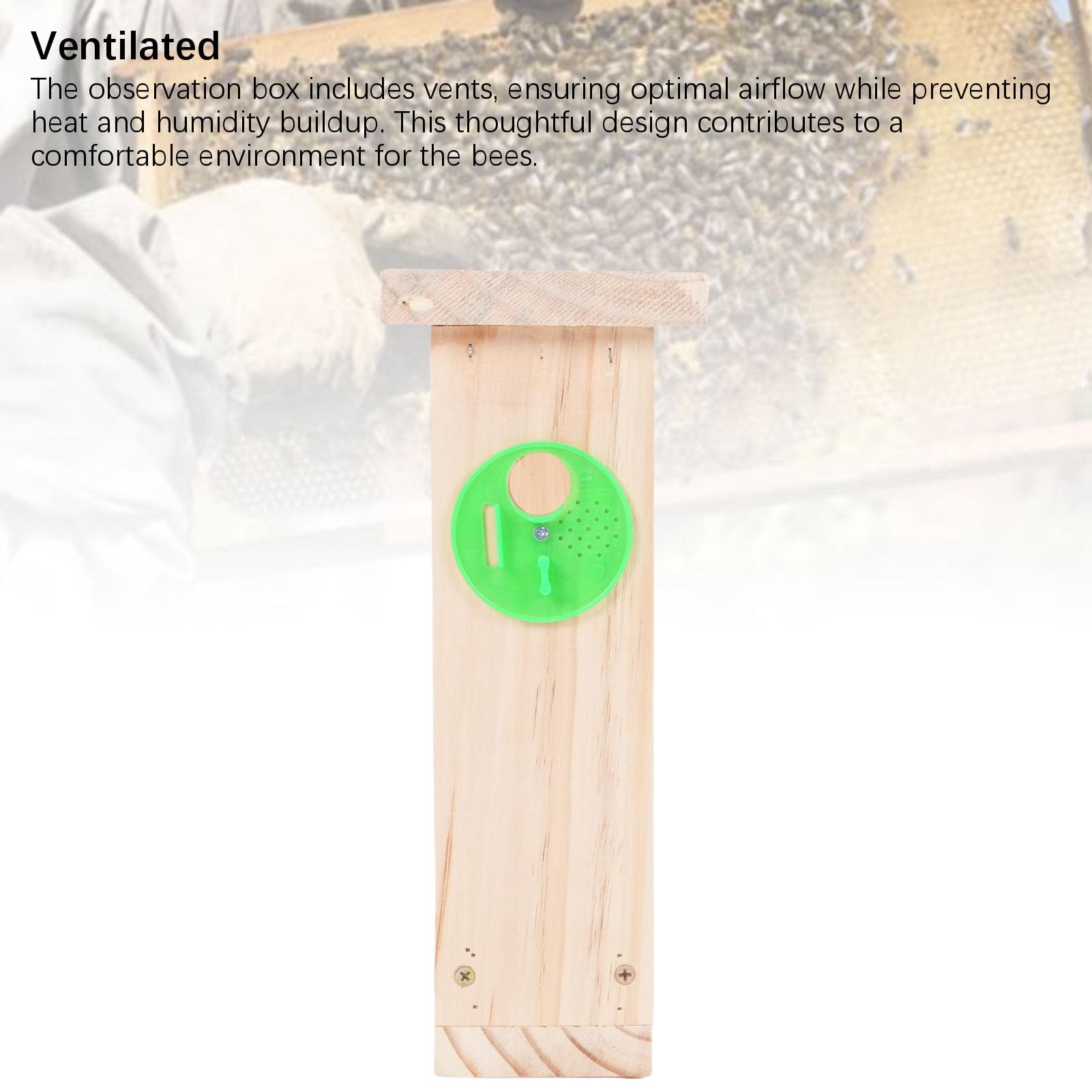 Naroote Caja de Observación de Cría de Abejas, Caja de Abejas con Tablero Acrílico de Doble Cara, Suministros de Apicultura con Rejillas de Ventilación, Ideal para Demostraciones Educativas de