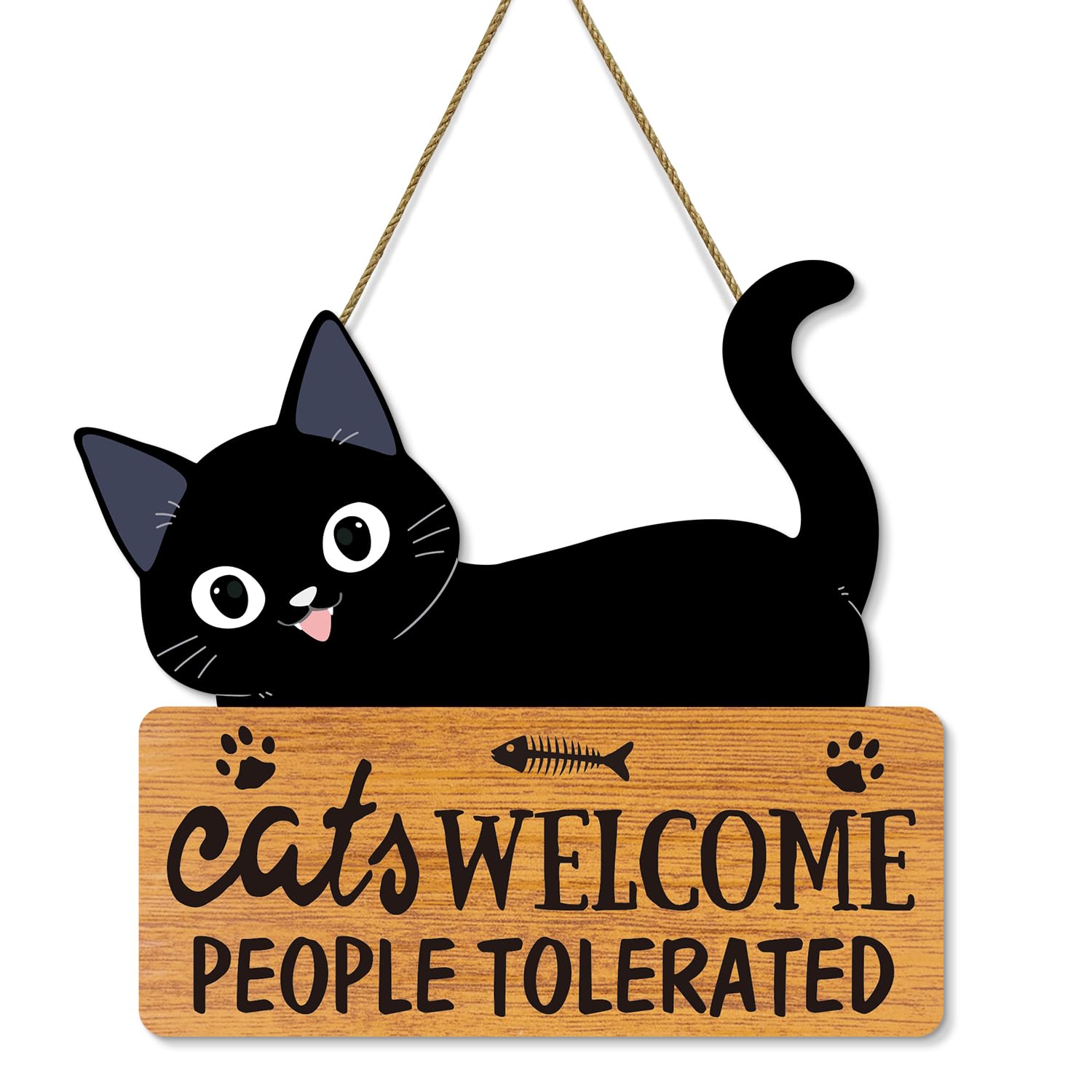 Targa Decorativa Da Parete Con Gatto Nero E Scritta In Inglese – Cartello In Metallo Vintage 15x20 Cm - 3