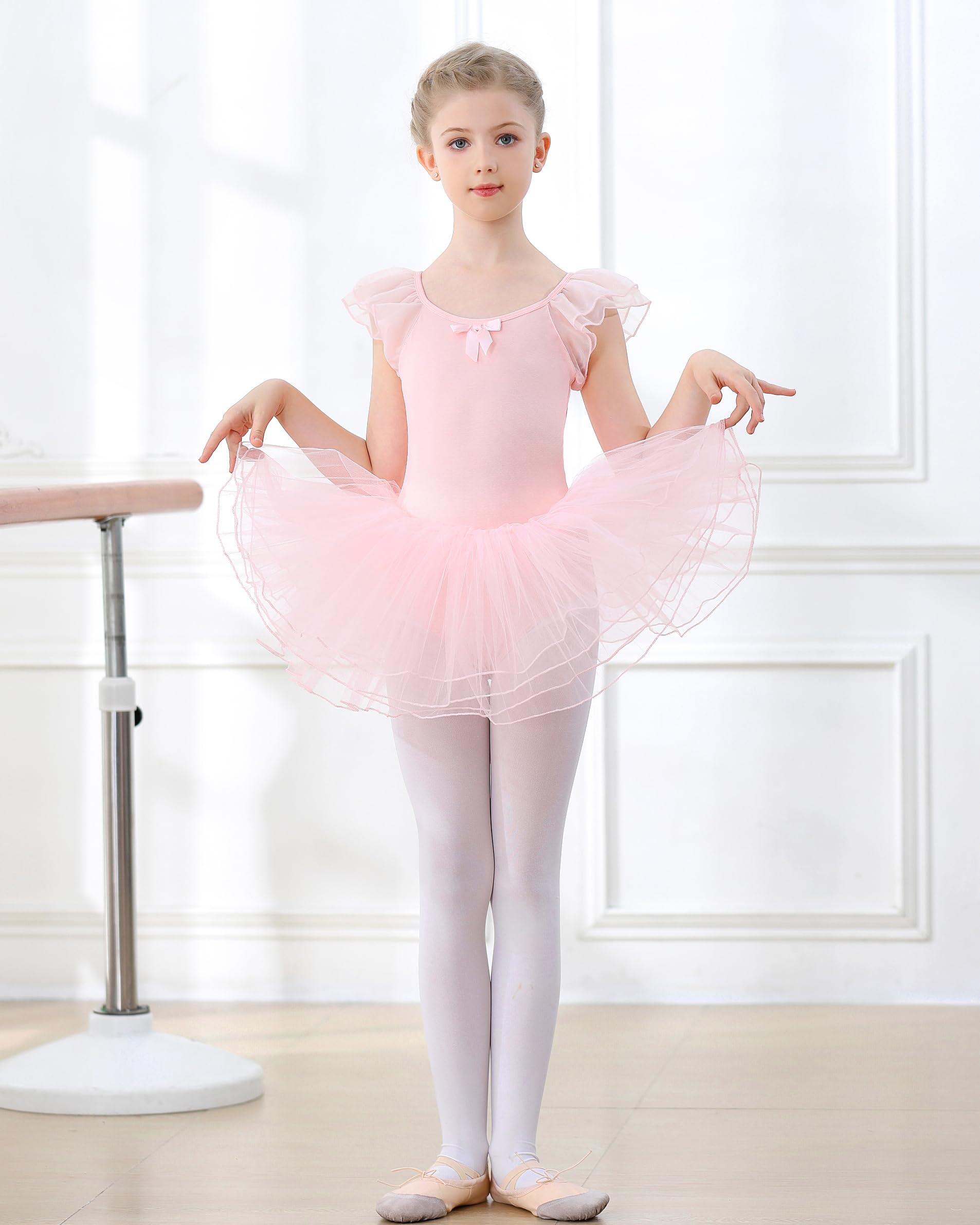 Robe de Danse Ballet pour Fille Coton Justaucorps de Ballet Tutu Danse Classique Fille