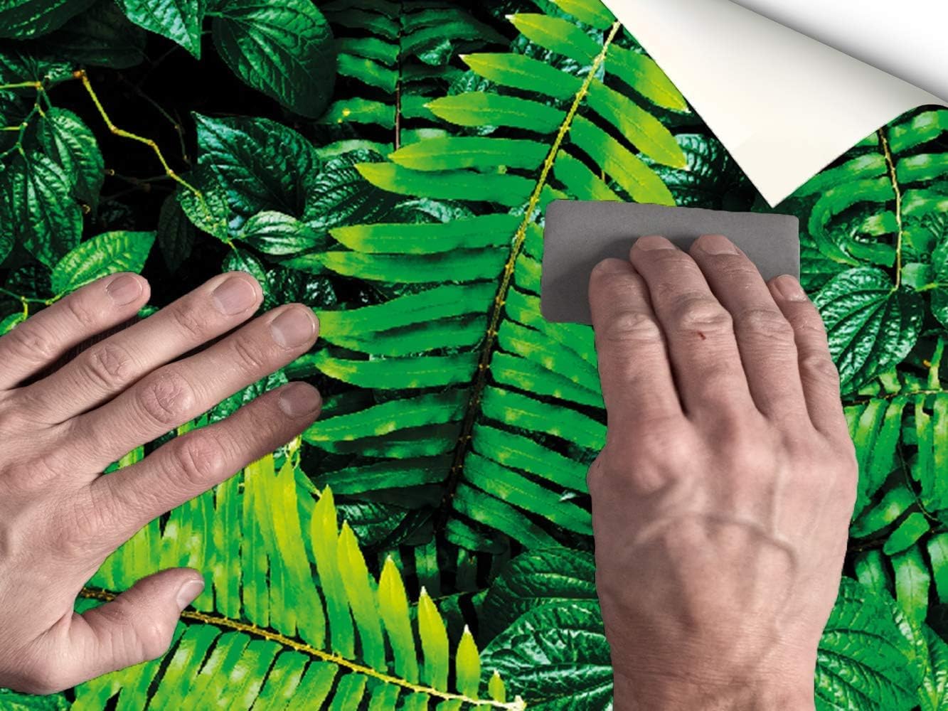 Oedim Vinilo Frigorífico Hojas Verdes, Vinilo Premium, 185x60cm | Adhesivo Resistente y de Fácil Aplicación | Pegatinas de Nevera Económicas y Elegantes