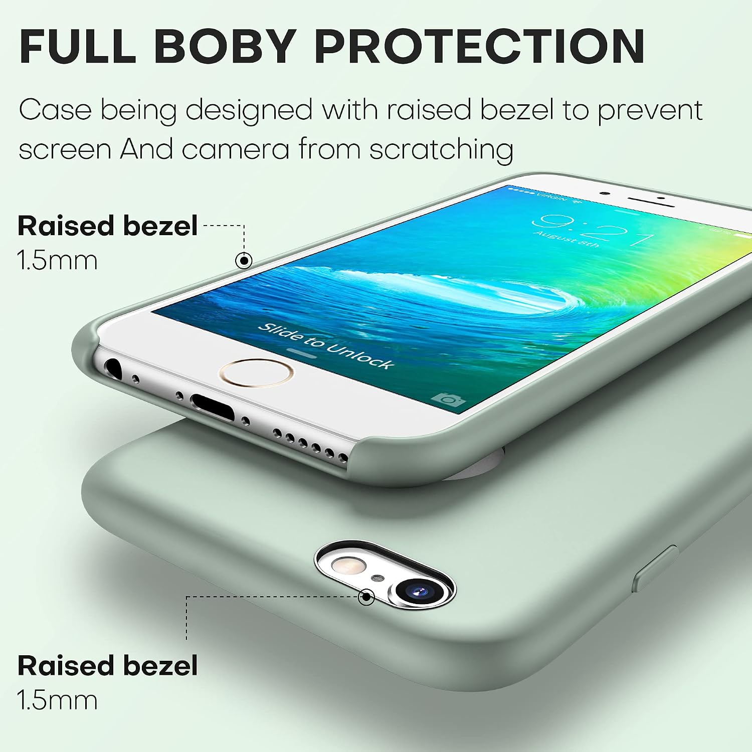 CellEver Designed for iPhone 6 / 6s Case Ultra Slim [Scratch-Proof Microfiber Lining] Ultra Slim Protective Silicone Cover 4.7 inch - Mint