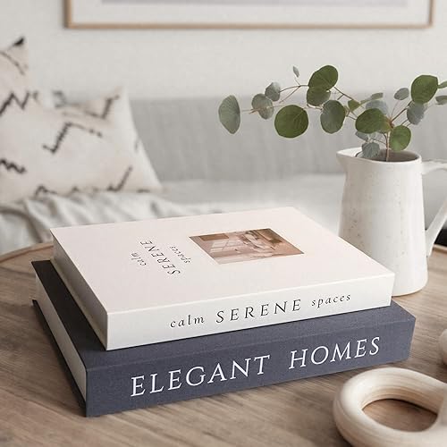 Miniatura 7 de Juego de 2 libros decorativos, caja de almacenamiento de libros de imitación, decoración moderna del hogar para mesa de café, estantería, repisa de
