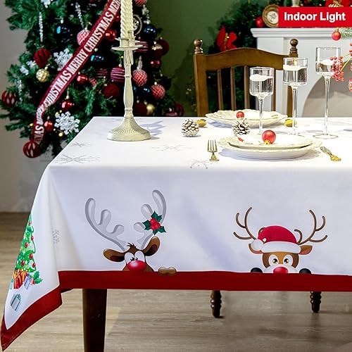 Miniatura 7 de Mantel verde del Día de San Patricio con trébol irlandés  60 x 102 pulgadas, mantel rectangular resistente al agua, mantel decorativo de tela