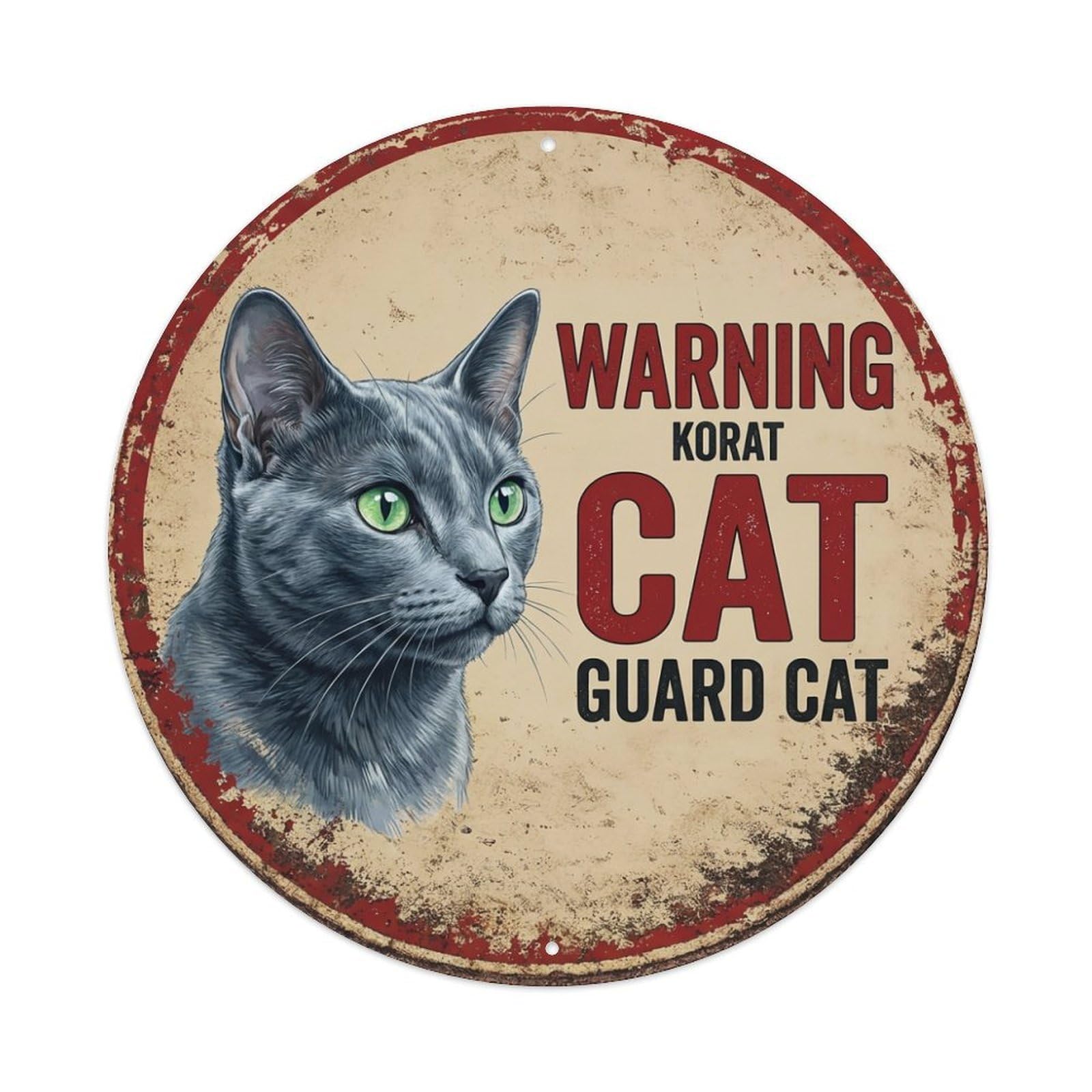 Tgrcjimh Style Metal Tin Sign Vintage Warning Korat Cat
