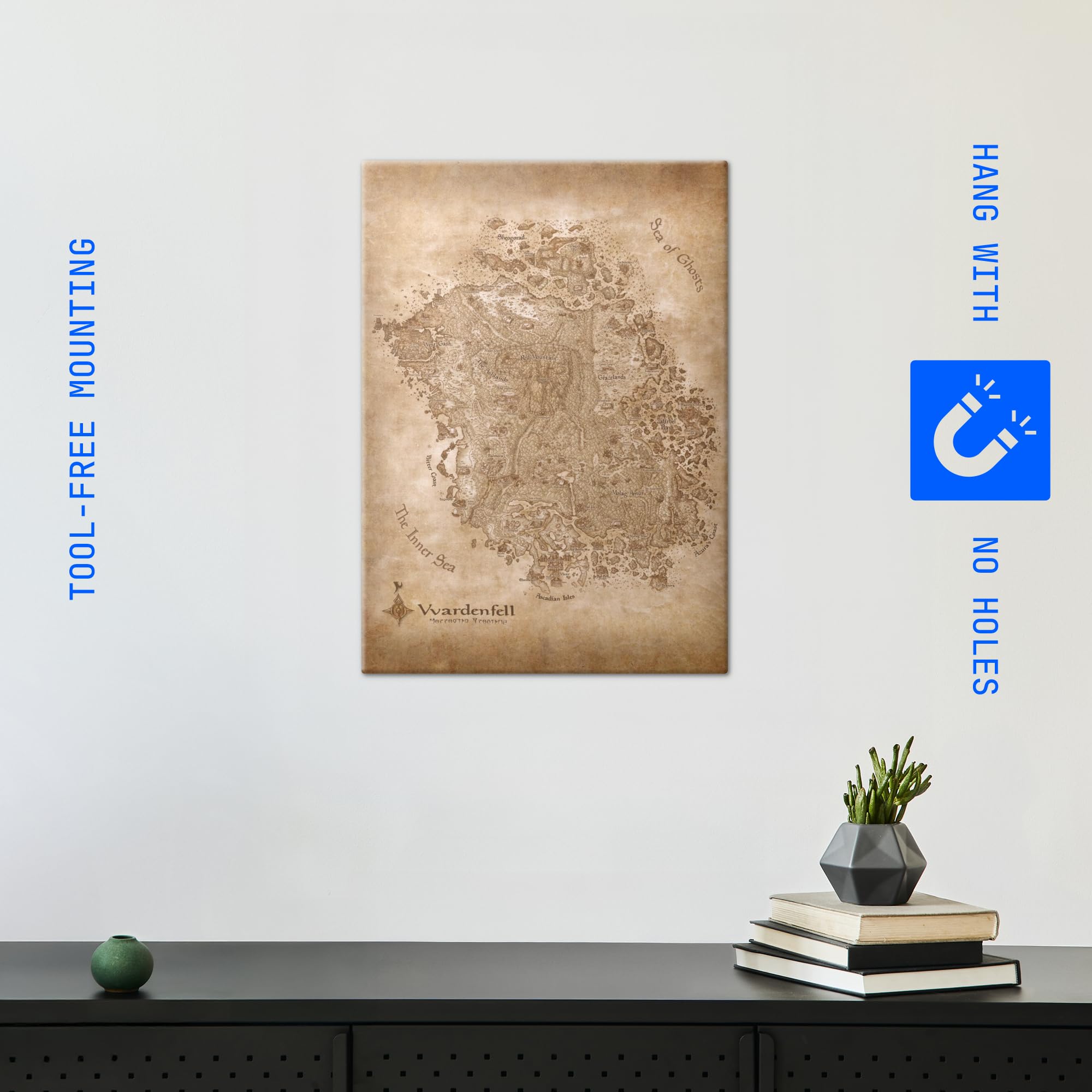 Displate Metal Poster The Elder Scrolls Morrowind Anth Map Wandbild M | Magnetische Befestigung Wandposter. Wanddeko, Metall Wandkunst, Wanddekoration im Wohnzimmer in Schlafzimmern & Büros.