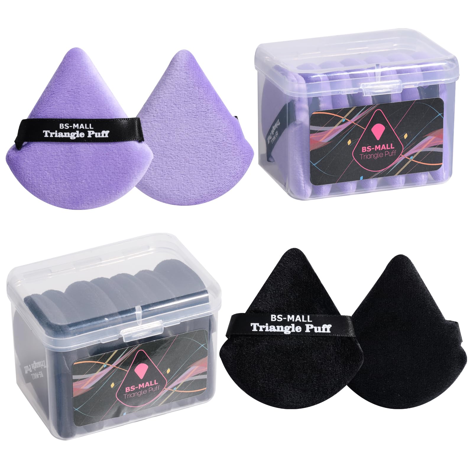 BS-MALL Powder Puff Triangle Powder Puff Washable Reusable Bake Loose Powder Cosmetic Foundation Sponge Mineral Powder