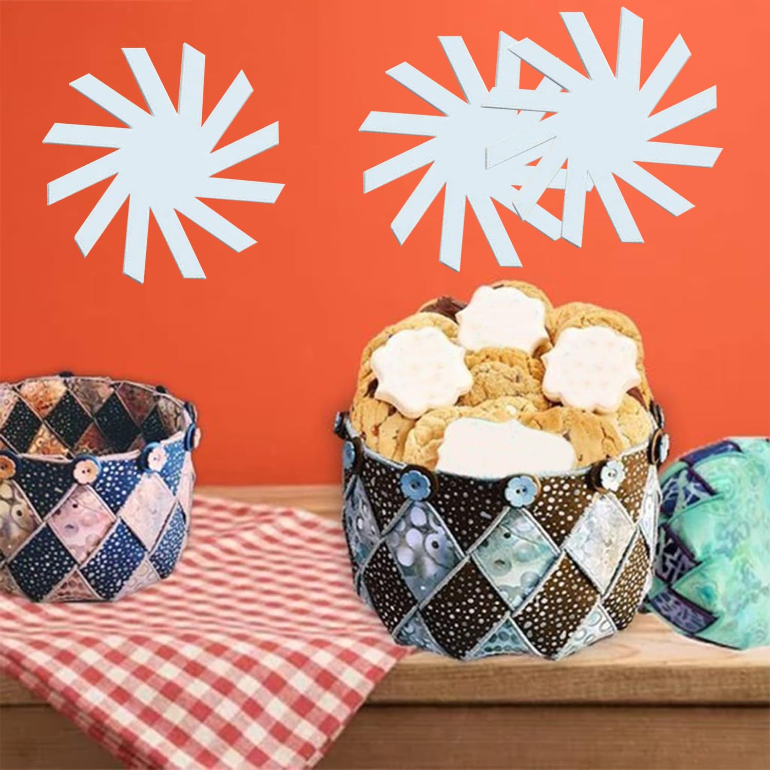 Storage Basket Quilting Templates- Woven Spiral Sewing Basket Template Cutting Set- DIY Acrylic Quilting Rulers and Template for Sewing Pattern Art Craft,15in