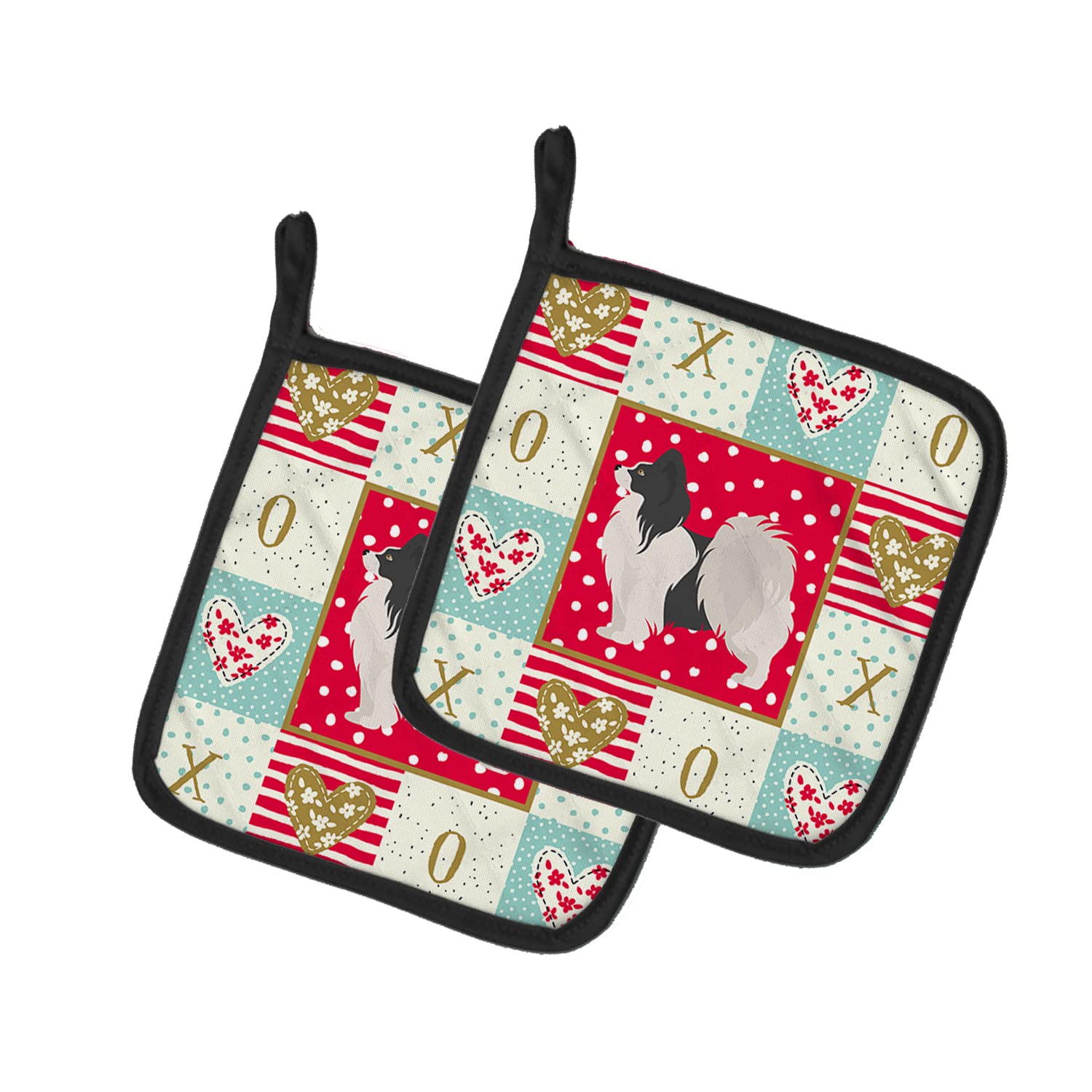 Caroline's Treasures Carolines Treasures CK5872PTHD Papillon #2 Love Topflappen, Stoff, Mehrfarbig, 7.5HX7.5W
