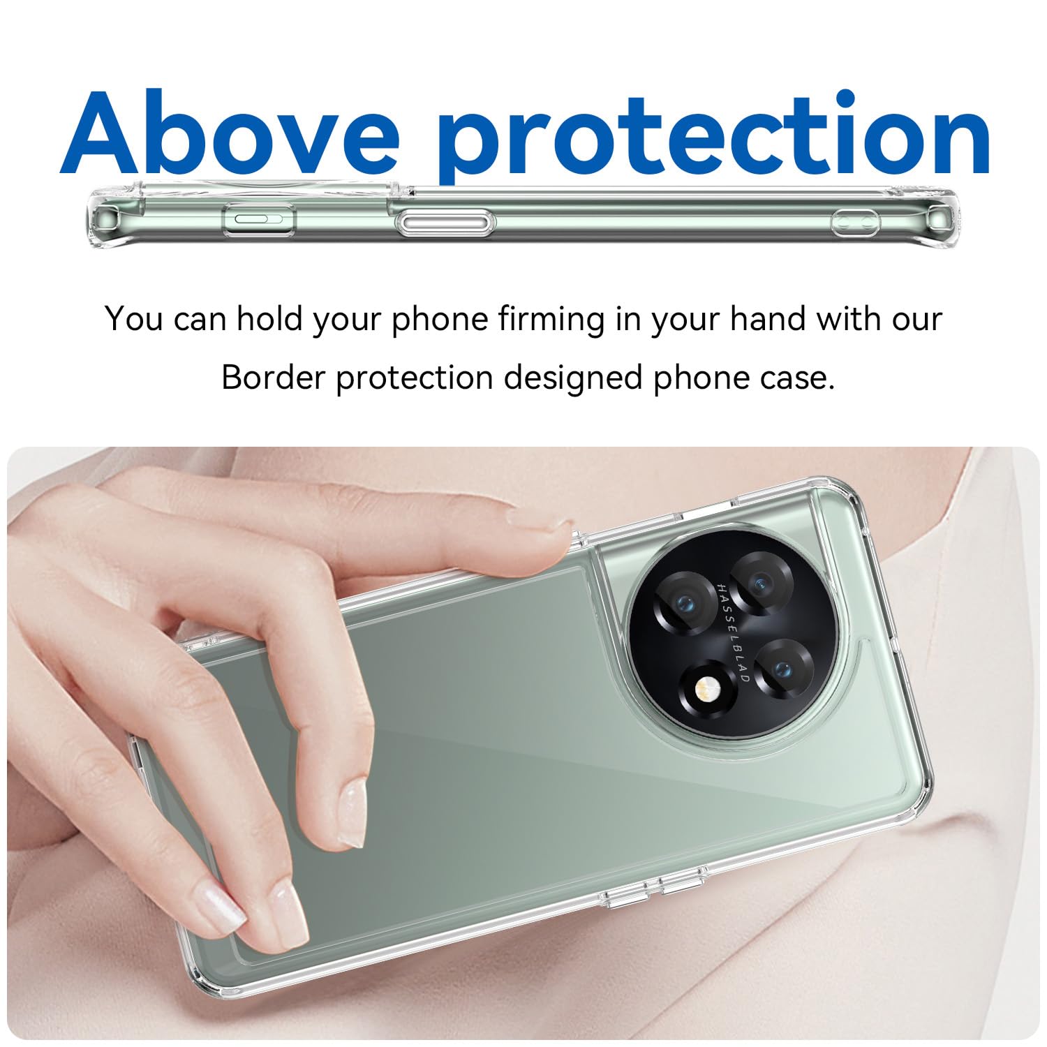 Custodia Silicone Trasparente Ultra Sottile Cover Morbida H03 Per Oneplus 11 5g Blu 631392