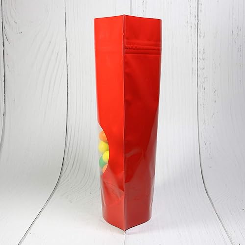 Miniatura 5 de 100 bolsas de doble cara de color matebrillante con ventana redonda transparente (100 bolsaspaquete) (3.3 x 5.5 pulgadas, rojo brillante)