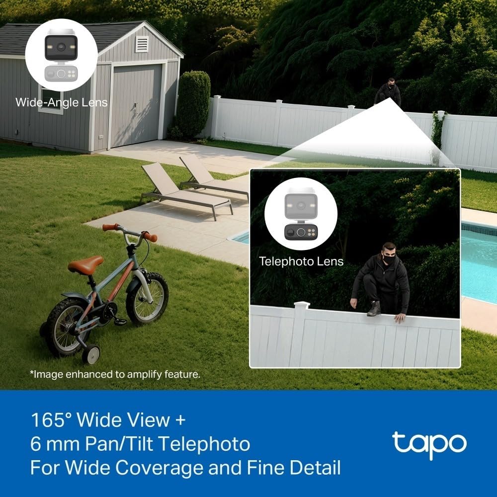 TP-Link Tapo C645D KIT Güneş Enerjili Çift Lensli Pan/Tilt Güvenlik Kamerası, 2K Çözünürlük, İnsan/Araç/Evcil Hayvan Algılama, 360° Görüş, Akıllı Takip