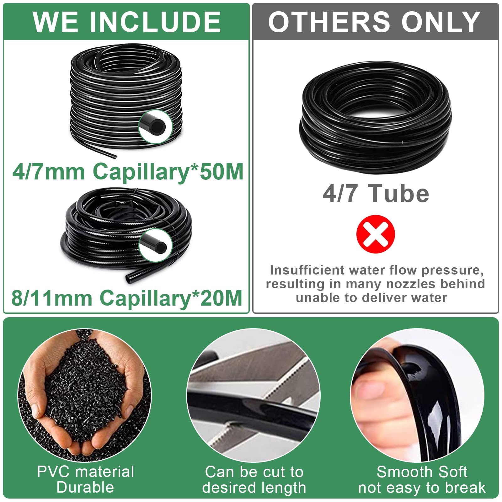 JUQG 297 Pcs Sistema de Riego por Goteo, Sistema de Riego Jardín, 50m+20m Kit de Riego, Jardín de Vegetales Sistema de Riego Automático de Bricolaje, Adecuado Jardines, Céspedes, Mmacetas y Granjas — view 4