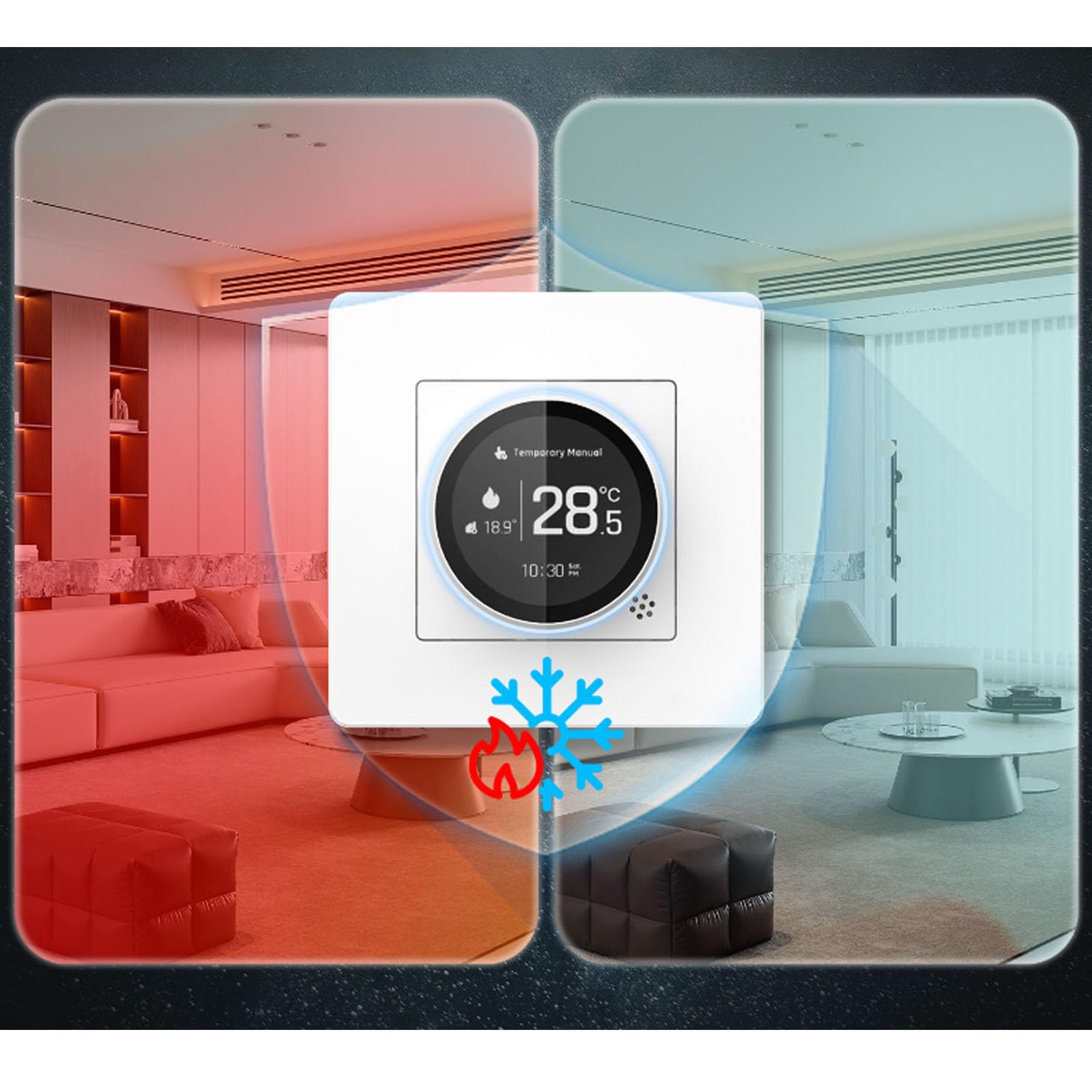 Jeanoko Termostato Intelligente con Elegante Touch Control per un