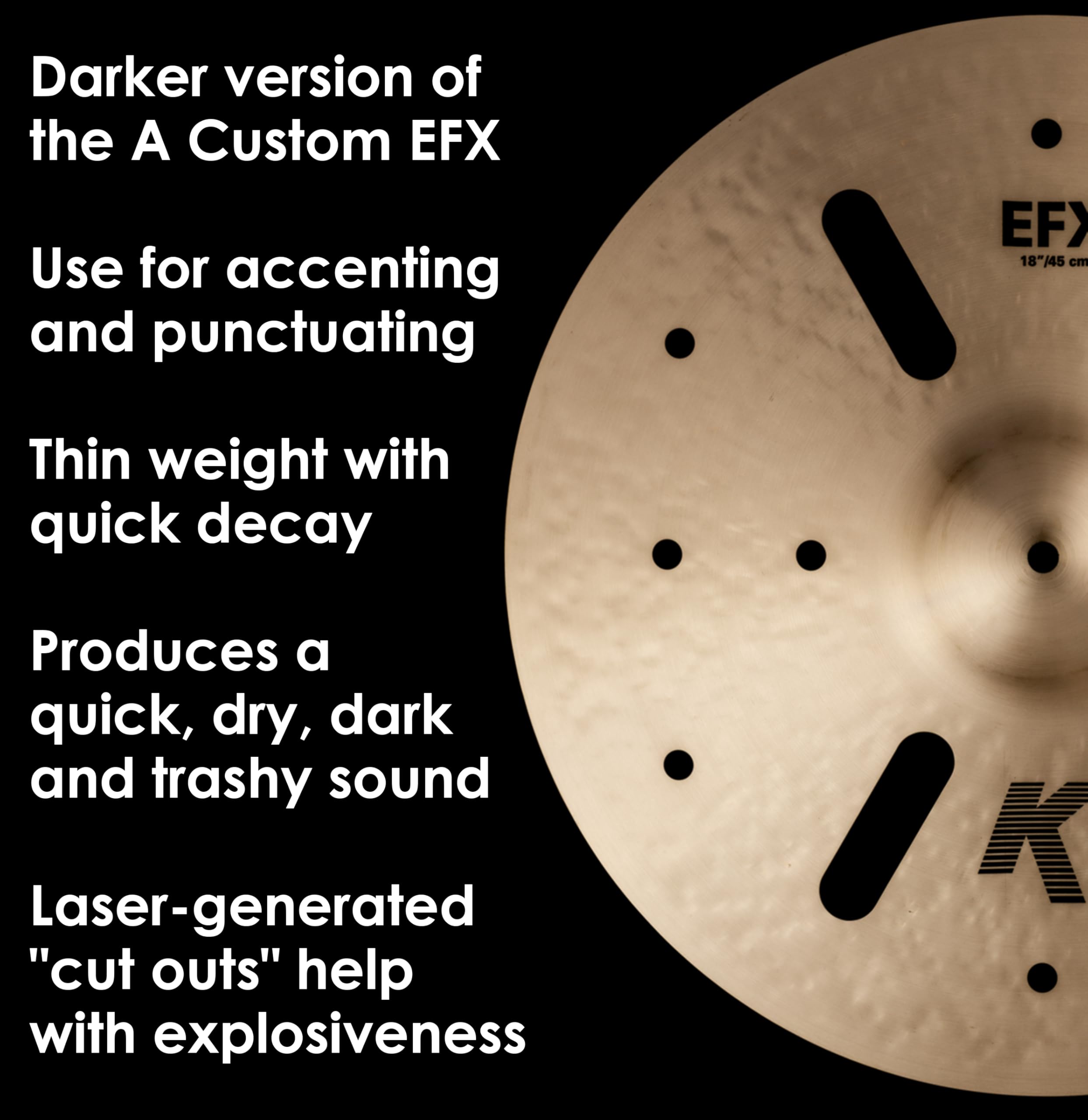 Amazon.com: Zildjian K Series EFX Crash Cymbal - 18 Inches