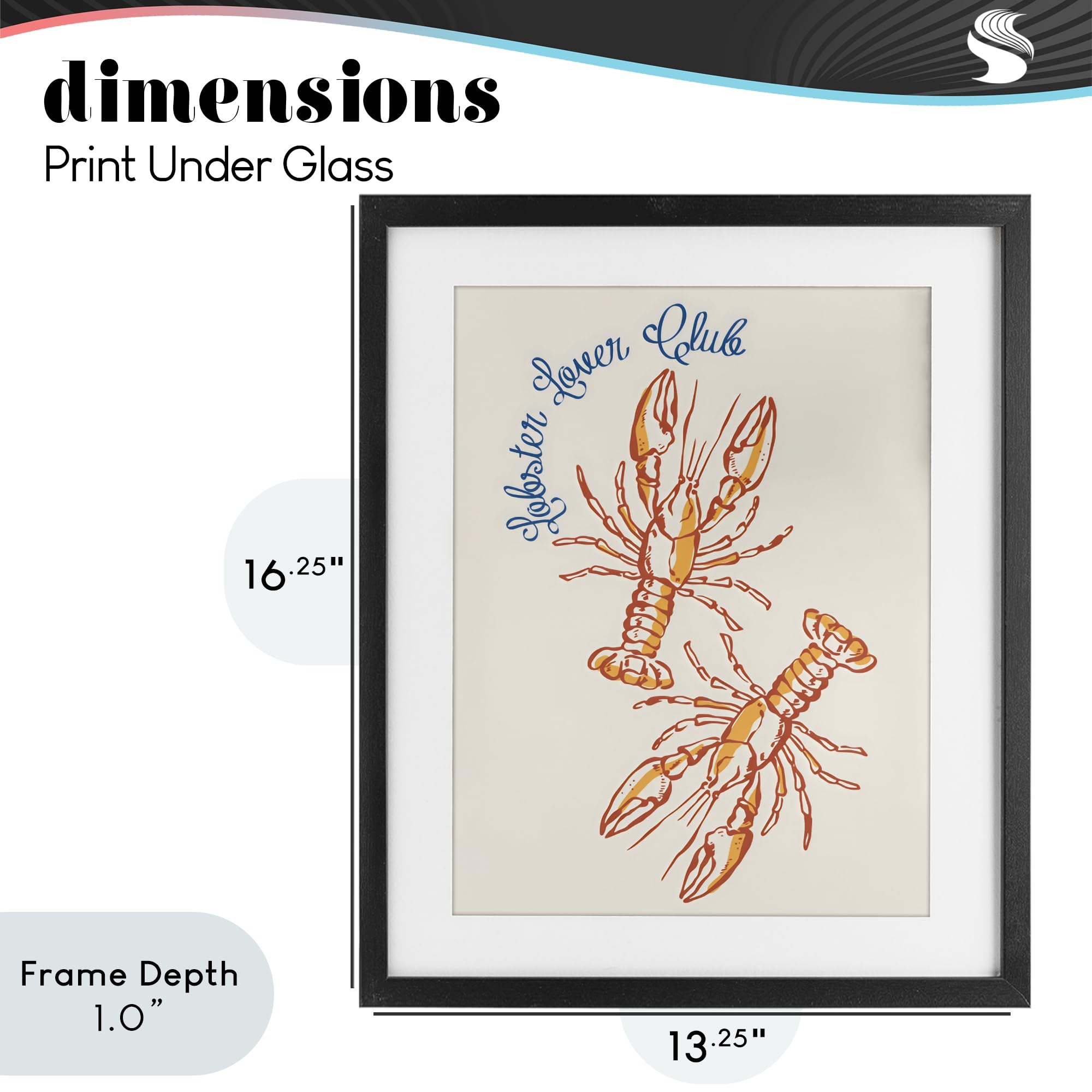 Lobster Lover Club Affiche encadrée sous verre 33 x 40 cm