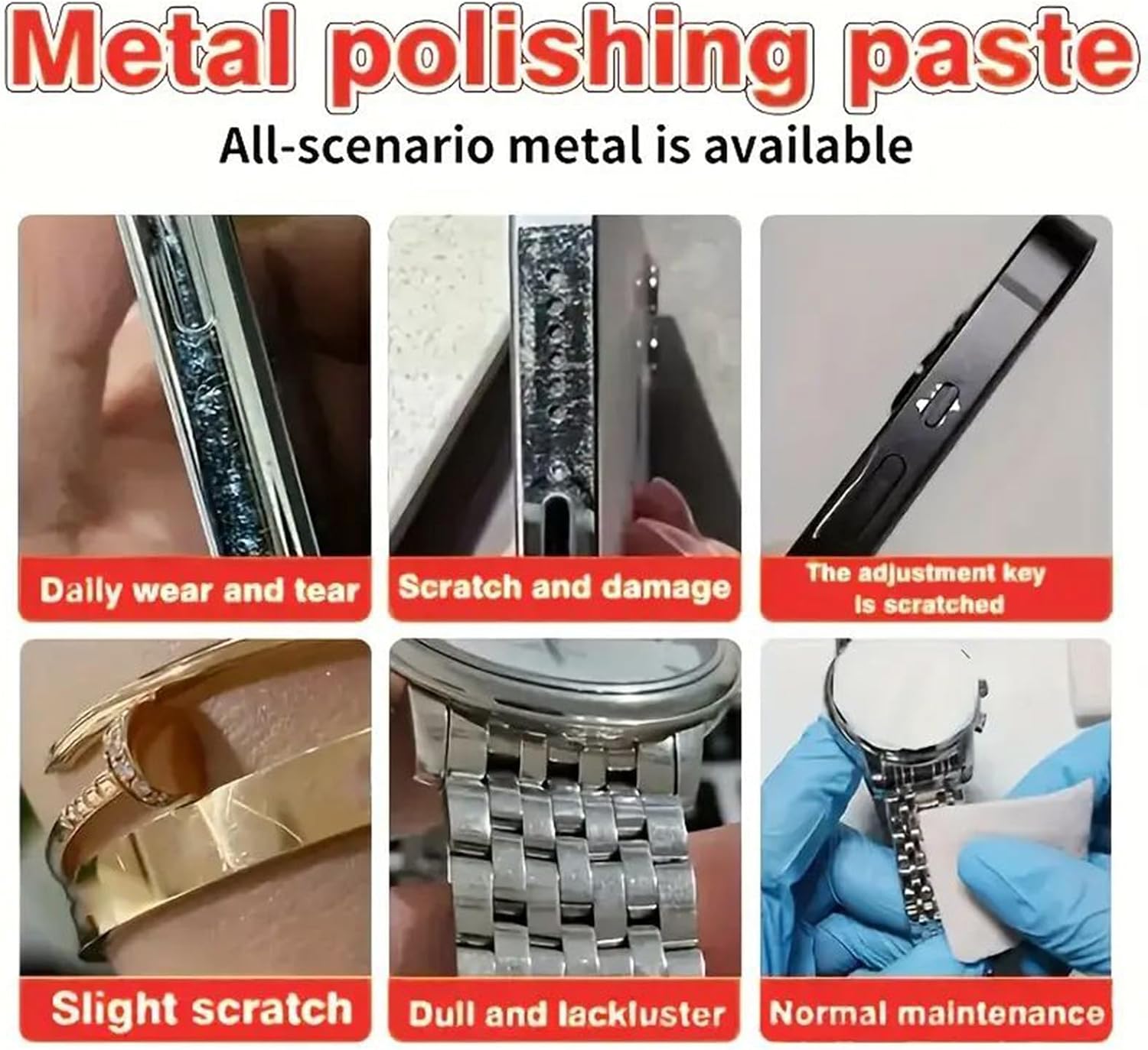 Watch Scratch Remover, 30g Jewelry Repair Agent with Sponge, Scratch Polish for Phone Frames, Stainless Steel, Alloy, Renewal, Repair, Home, DIY, Accessories Care